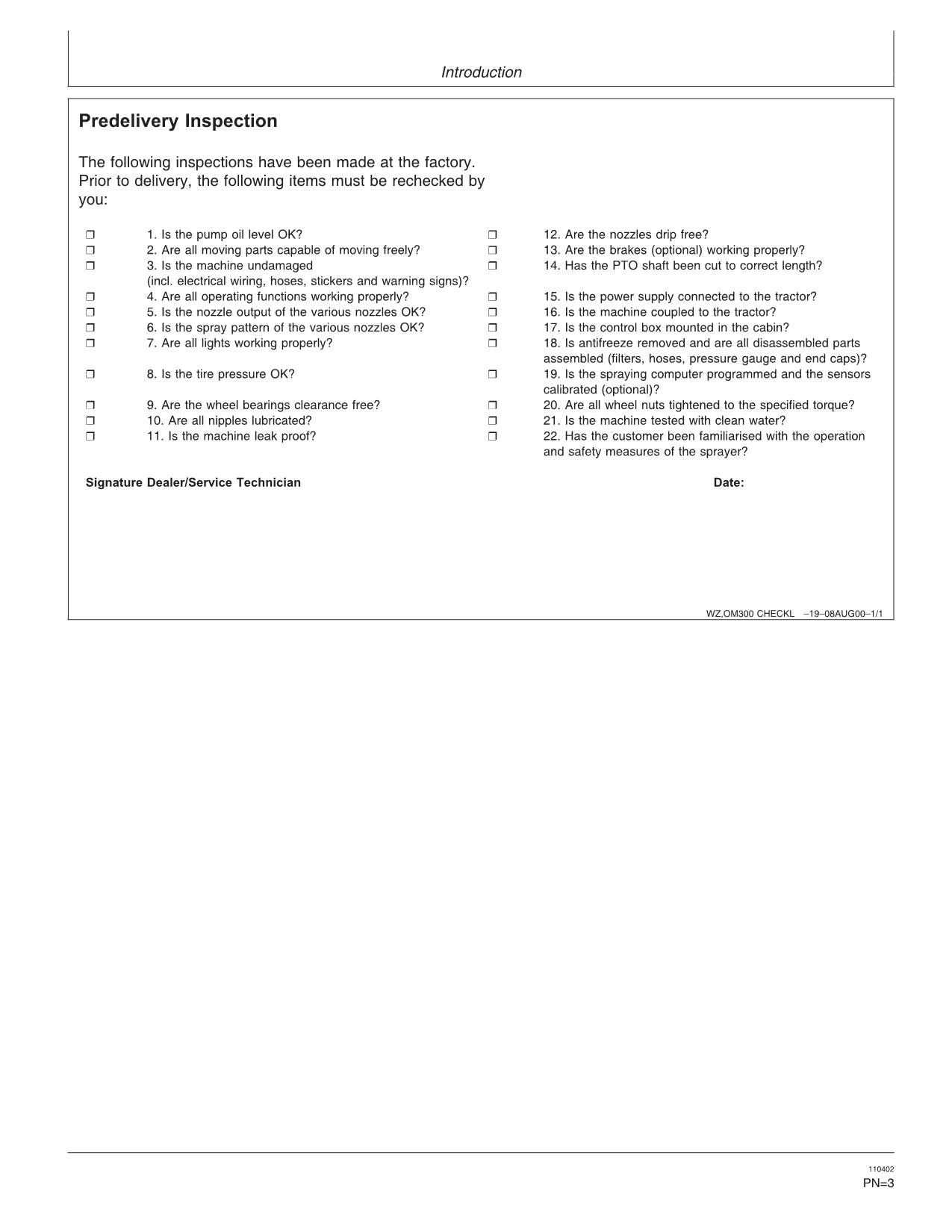 JOHN DEERE 310  315 SPRAYER OPERATORS MANUAL