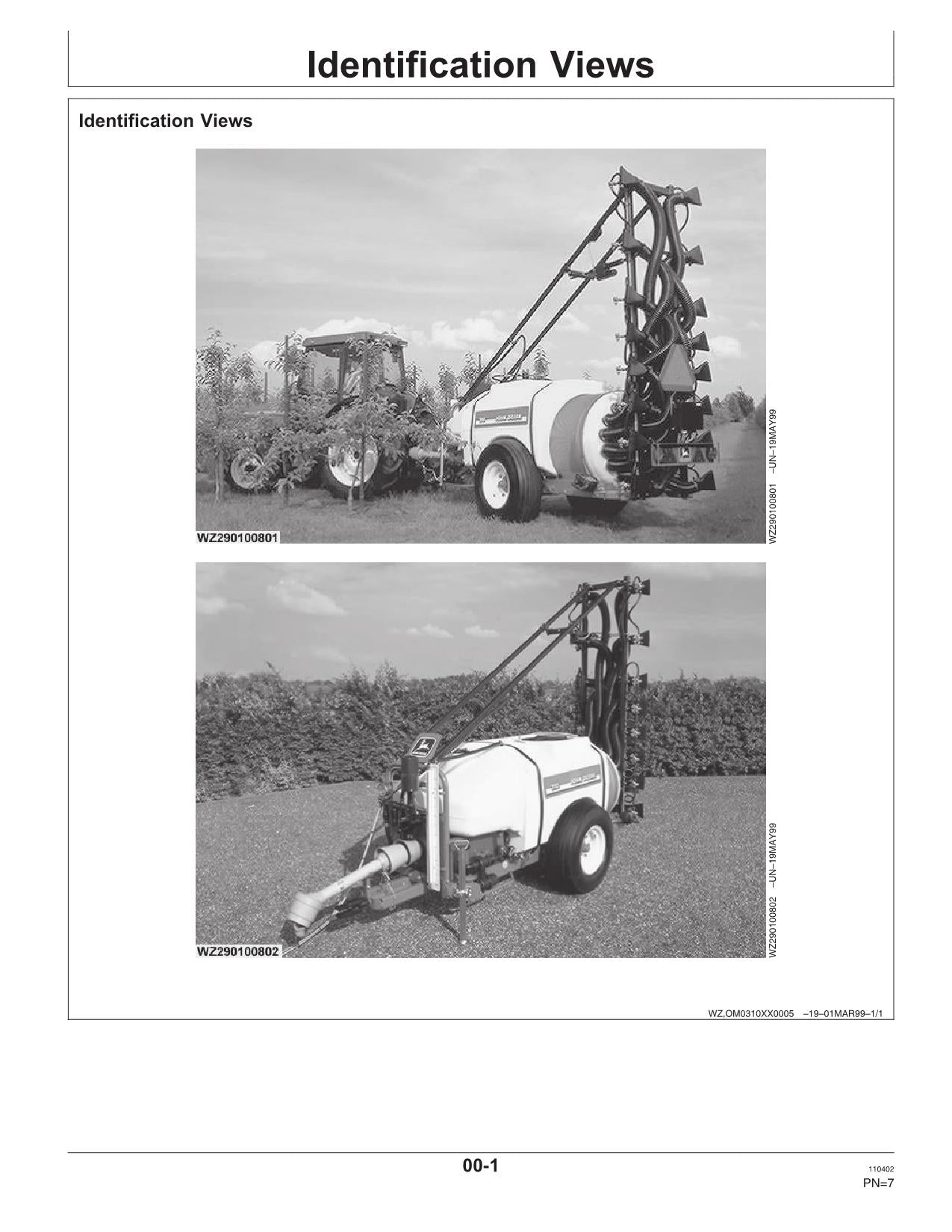 JOHN DEERE 310  315 SPRAYER OPERATORS MANUAL