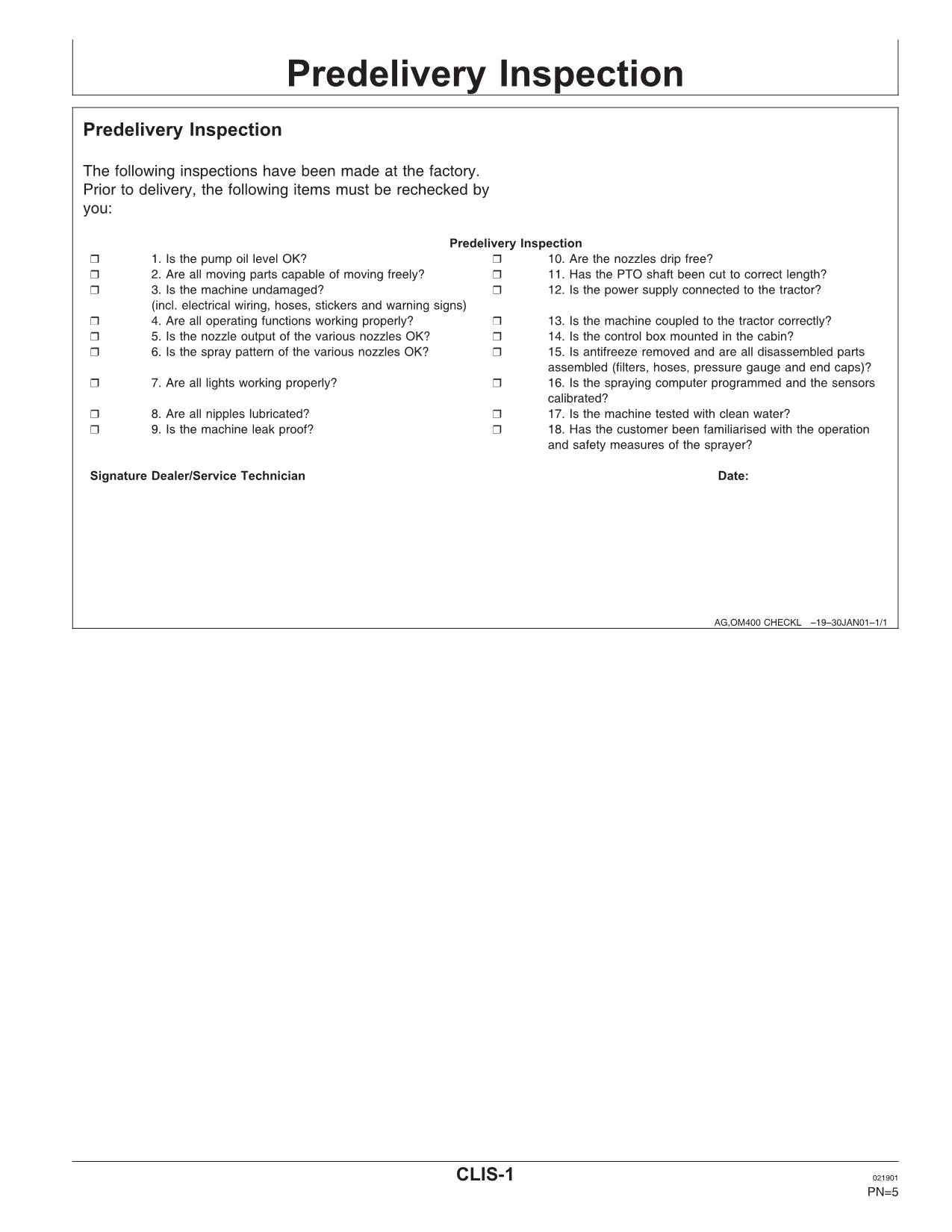 JOHN DEERE 408  410  412 SPRAYER OPERATORS MANUAL