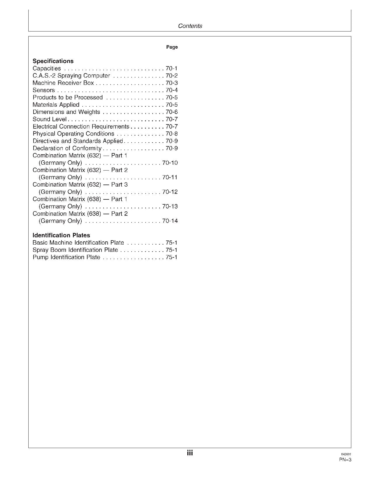 JOHN DEERE 632  638 SPRAYER OPERATORS MANUAL