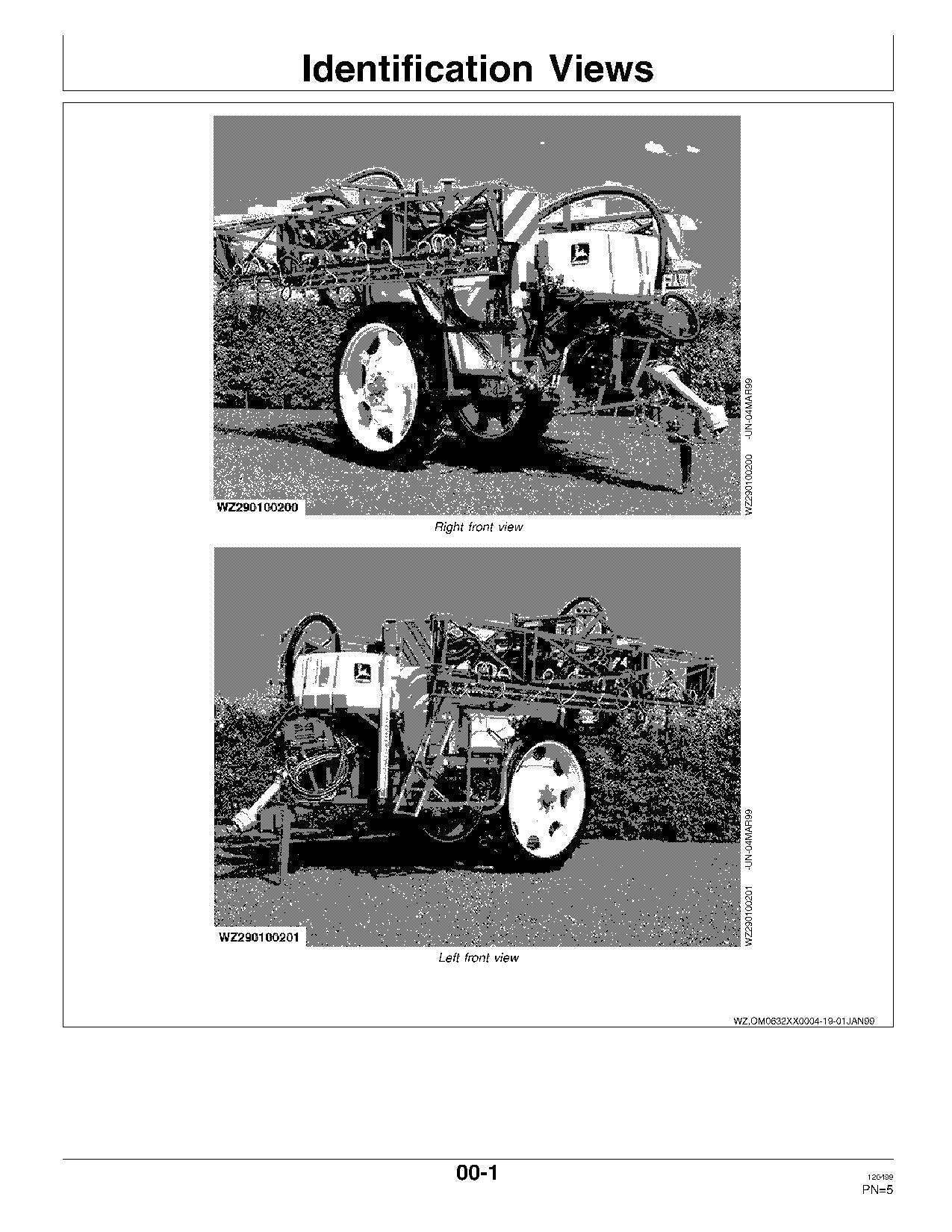 JOHN DEERE 632TF 638TF SPRÜHGERÄT-BEDIENUNGSANLEITUNG