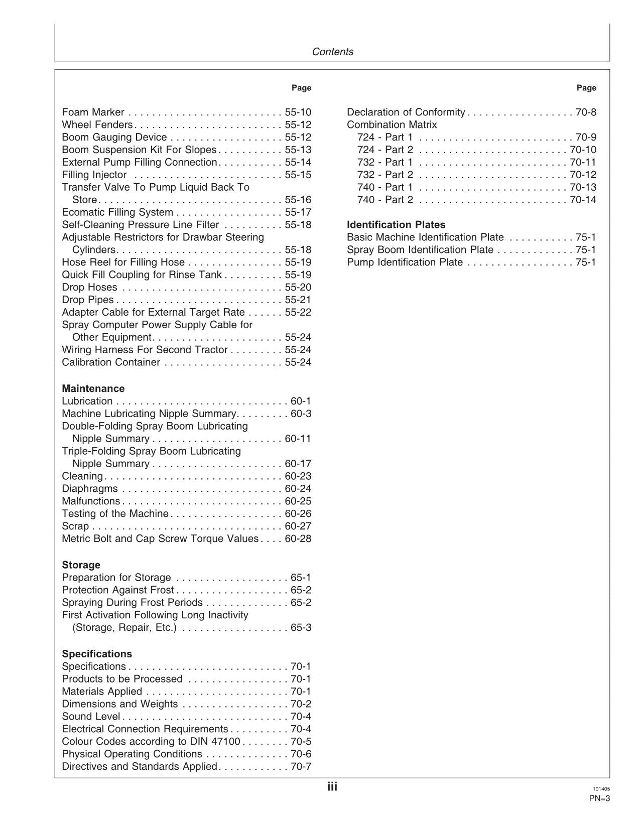 JOHN DEERE 724  732  740 SPRAYER OPERATORS MANUAL