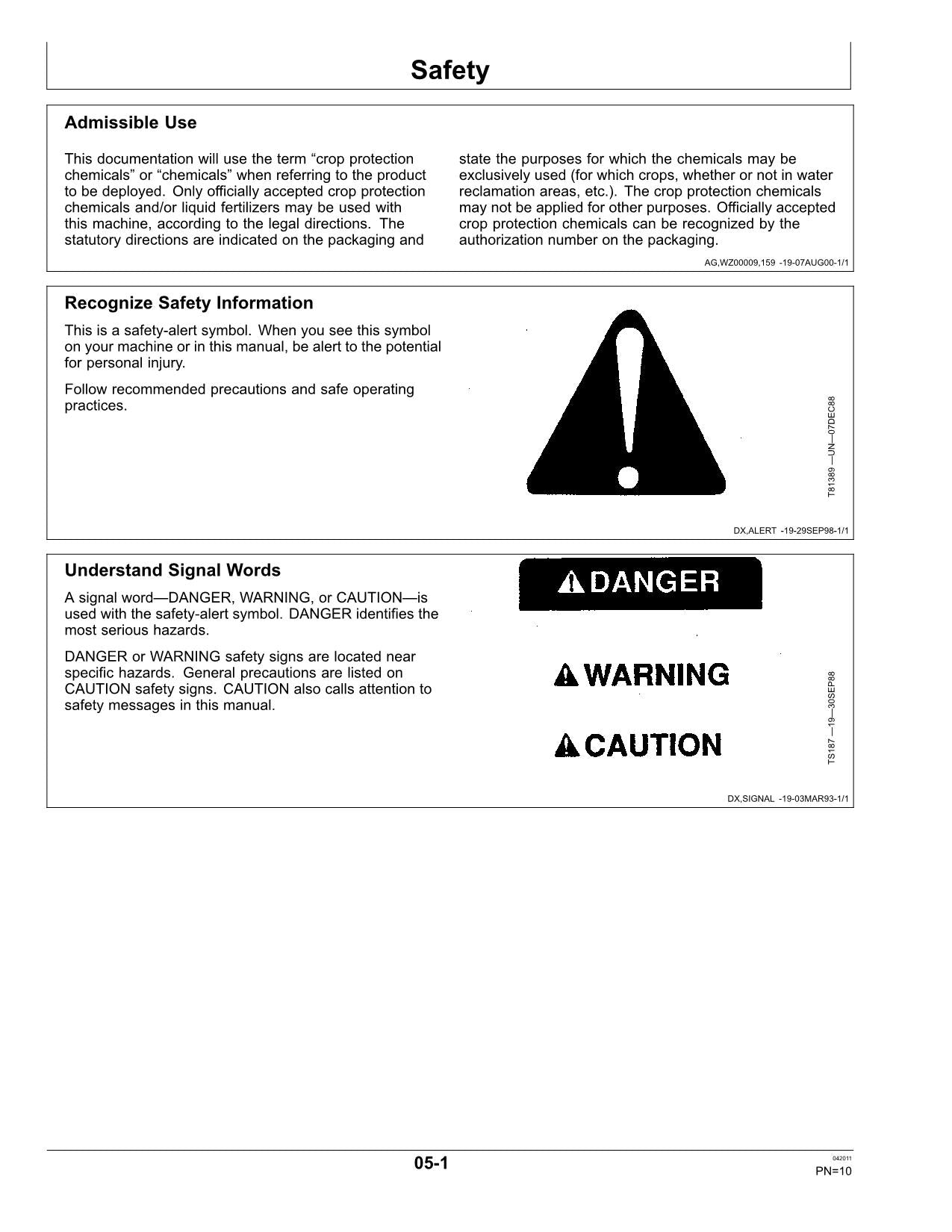 JOHN DEERE 832  840 SPRAYER OPERATORS MANUAL