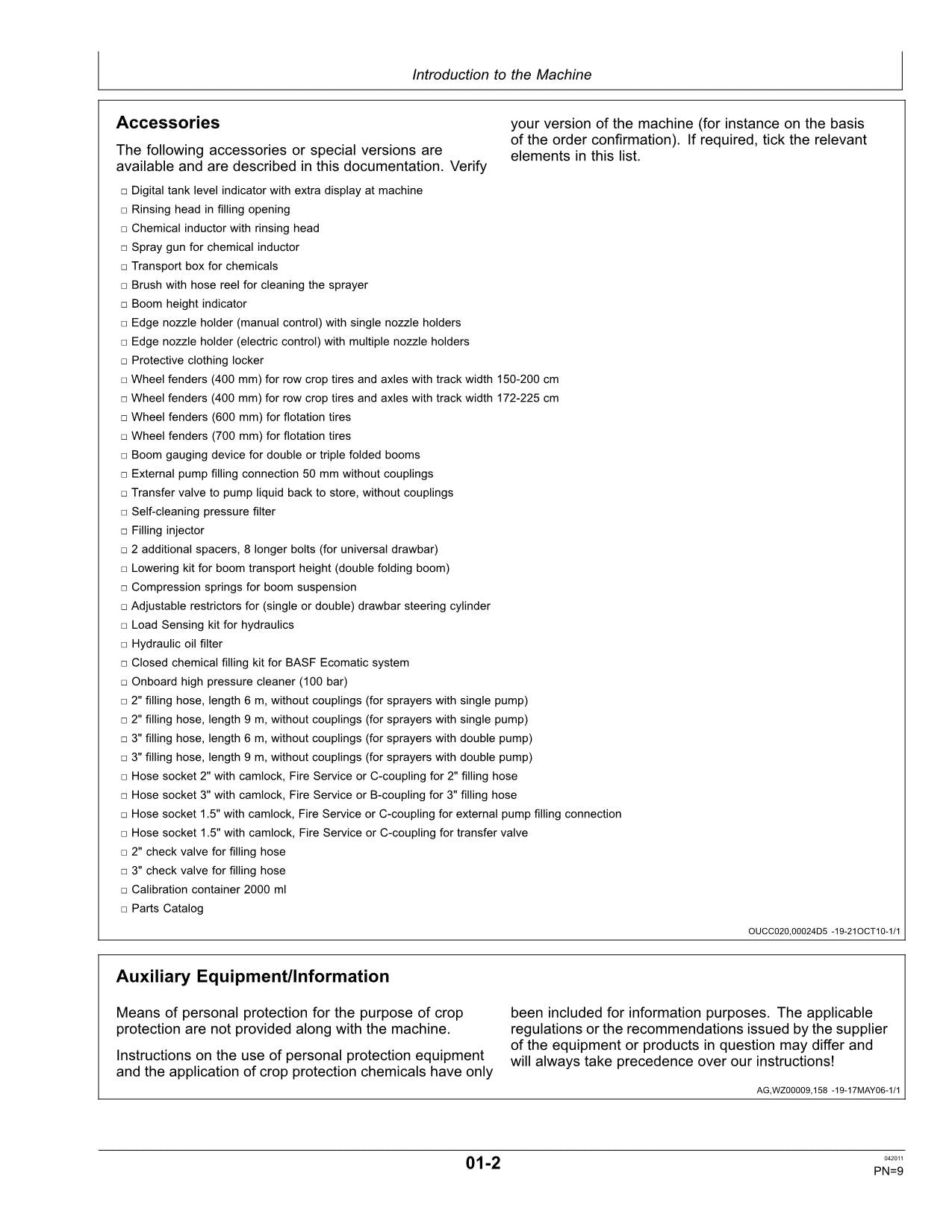 JOHN DEERE 832  840 SPRAYER OPERATORS MANUAL