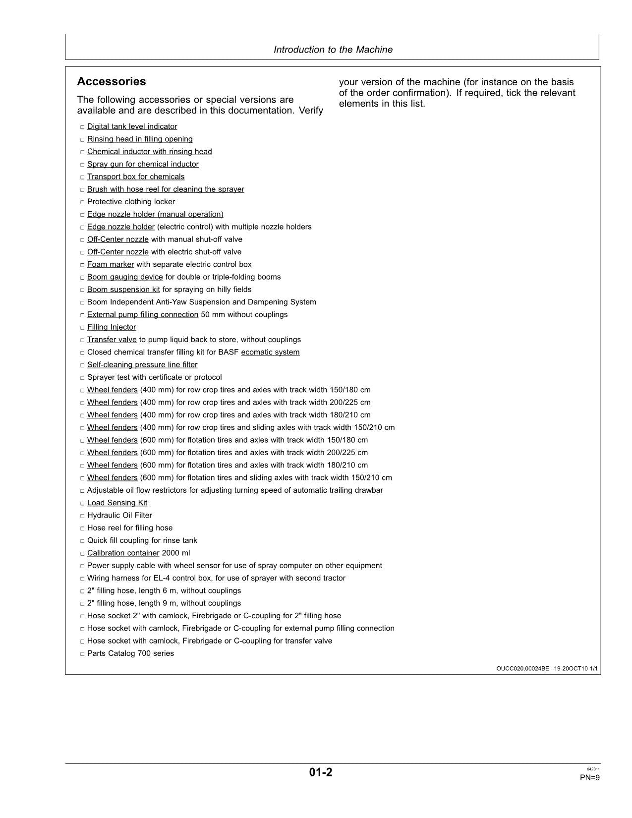 JOHN DEERE C140  C160  C180 SPRAYER OPERATORS MANUAL #2