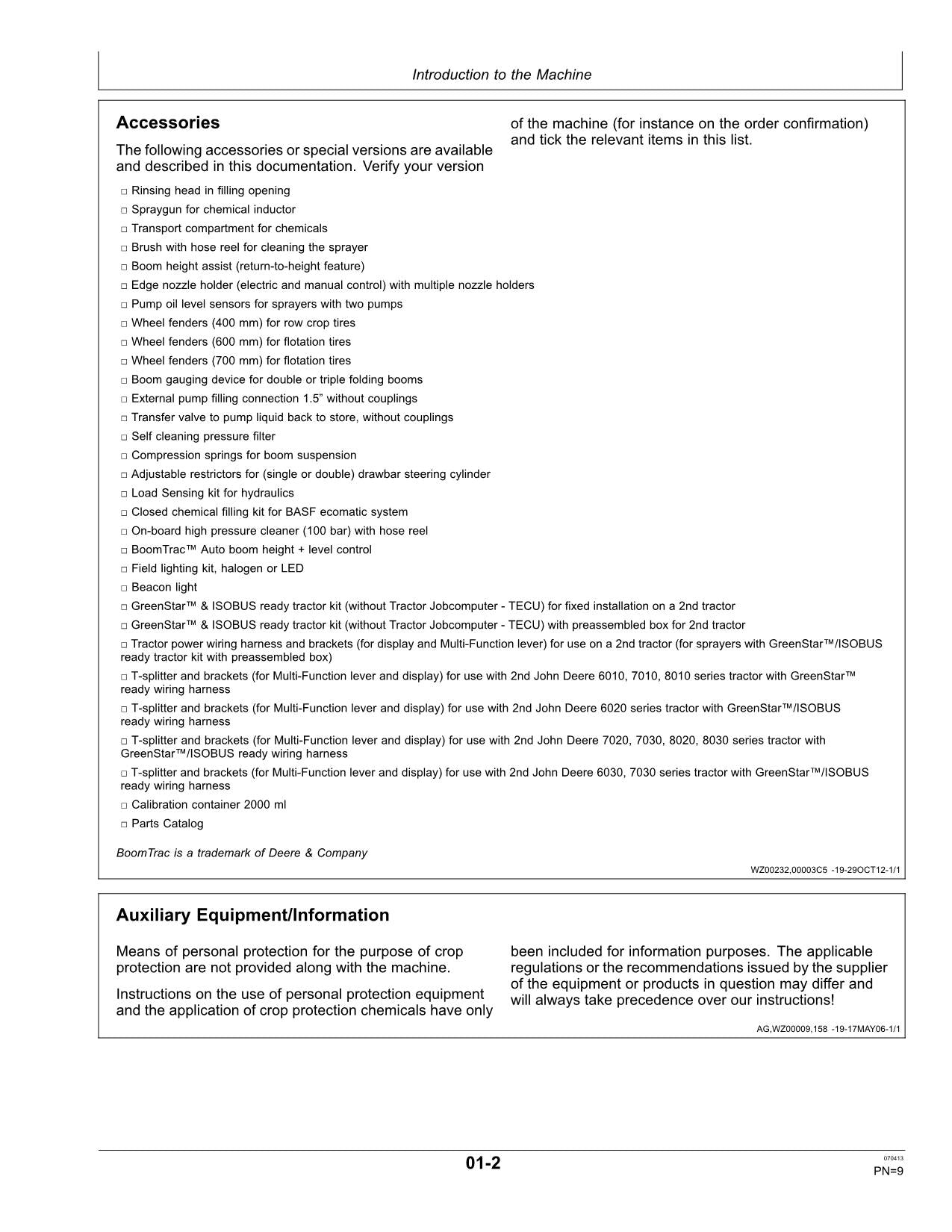 JOHN DEERE R952i  R62i SPRAYER OPERATORS MANUAL