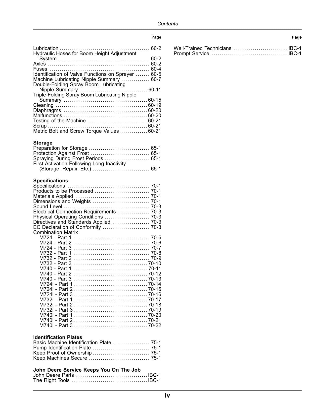 MANUEL D'UTILISATION DU PULVÉRISATEUR JOHN DEERE M724 M732 M740 M724i M732i M740i