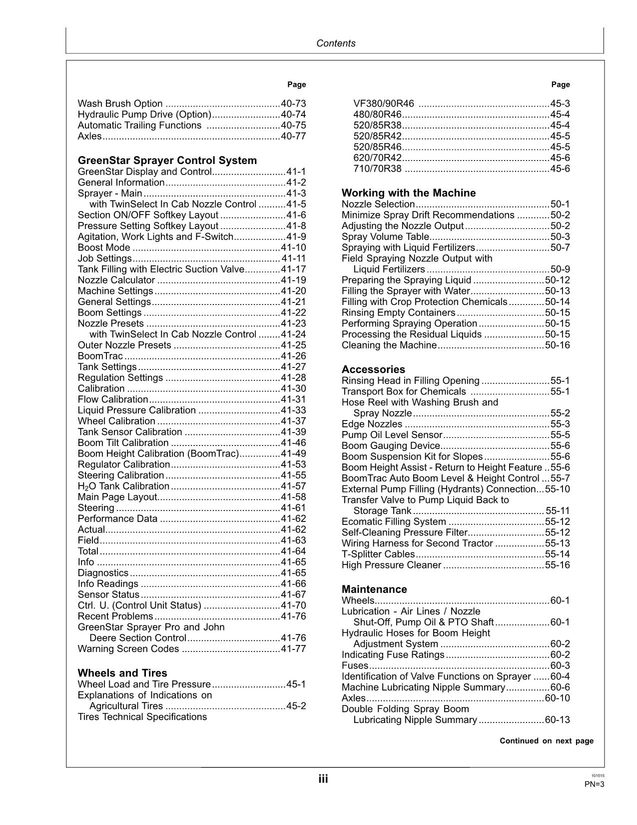 JOHN DEERE R44i  R952i  R962i SPRAYER OPERATORS MANUAL