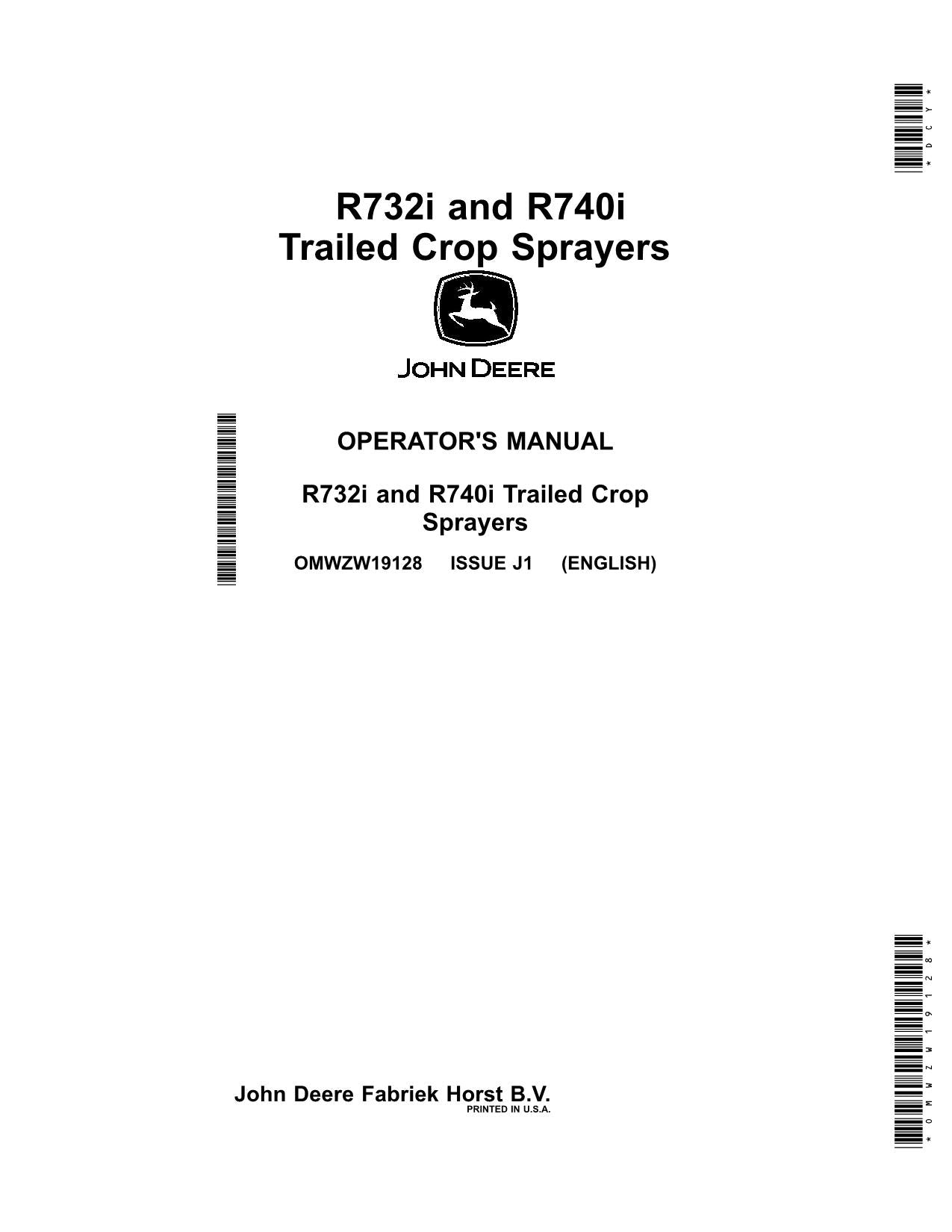 JOHN DEERE R740i R732i SPRÜHGERÄT-BEDIENUNGSANLEITUNG