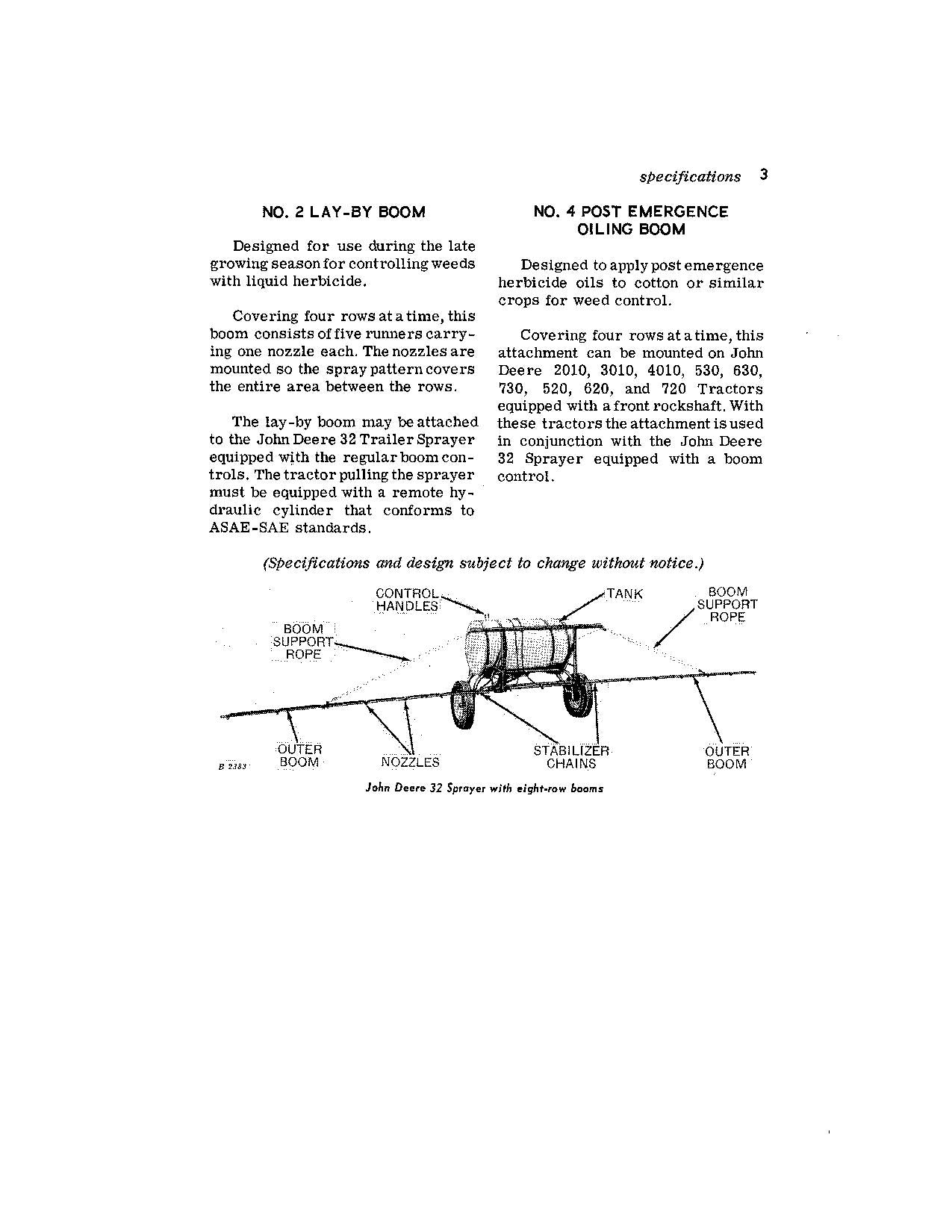 JOHN DEERE 32 SPRAYER OPERATORS MANUAL