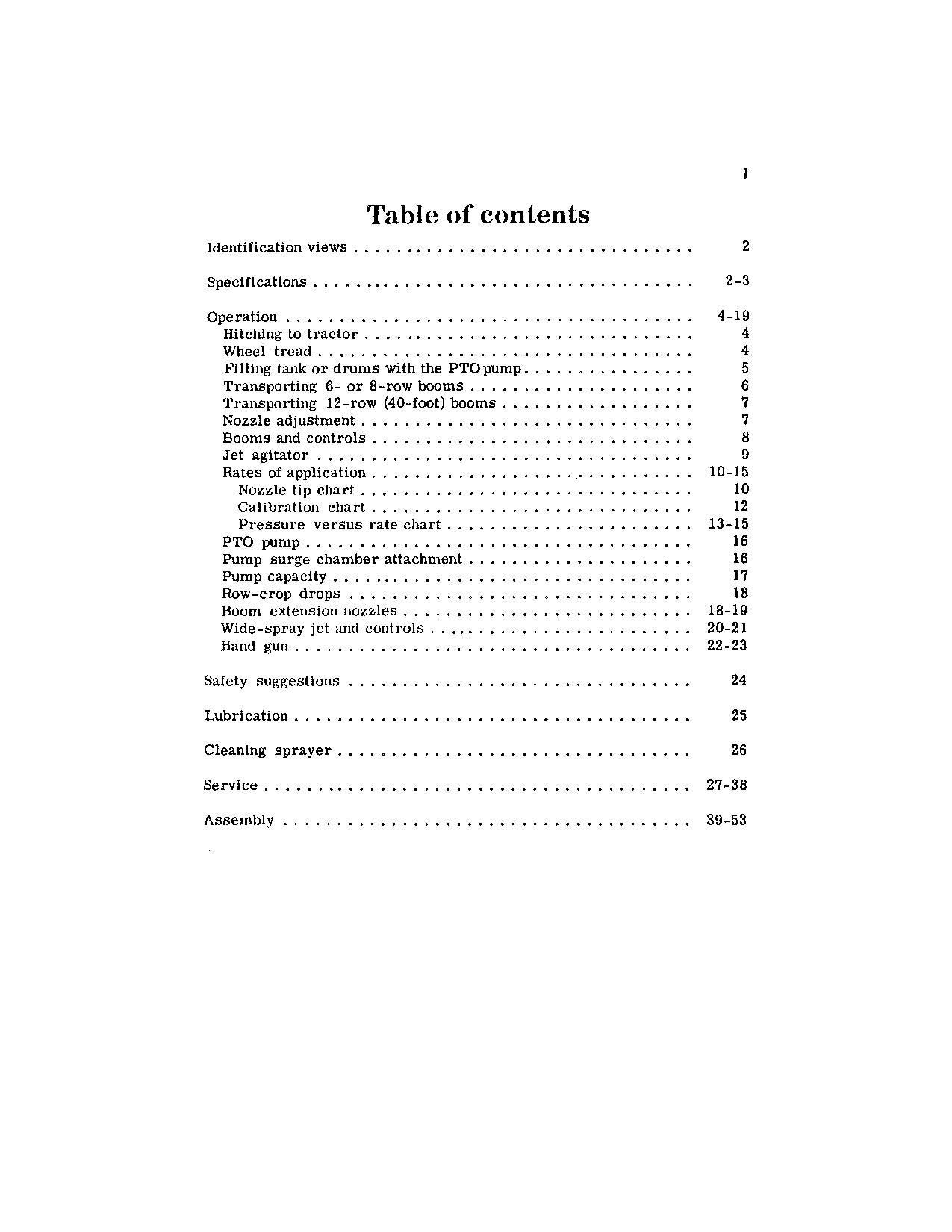 JOHN DEERE 29A SPRAYER OPERATORS MANUAL