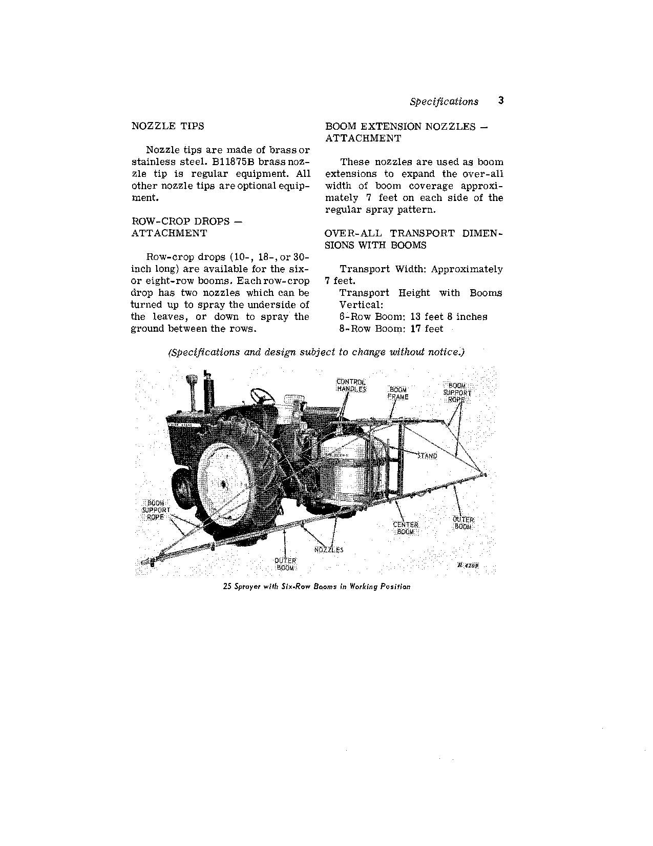 JOHN DEERE 25 SPRAYER OPERATORS MANUAL