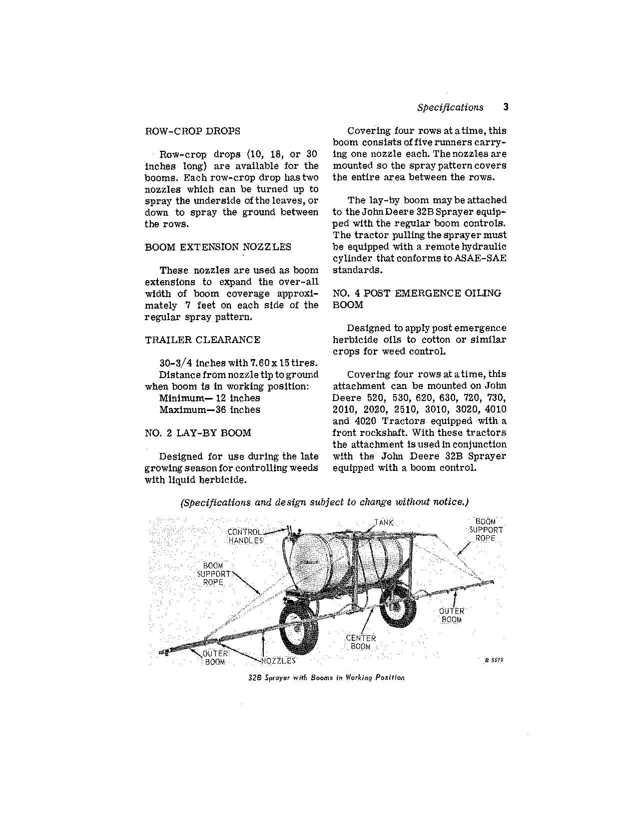 MANUEL D'UTILISATION DU PULVÉRISATEUR JOHN DEERE 32B #1