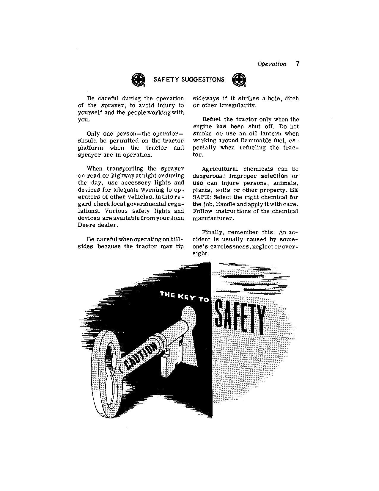 JOHN DEERE 25A SPRAYER OPERATORS MANUAL #1