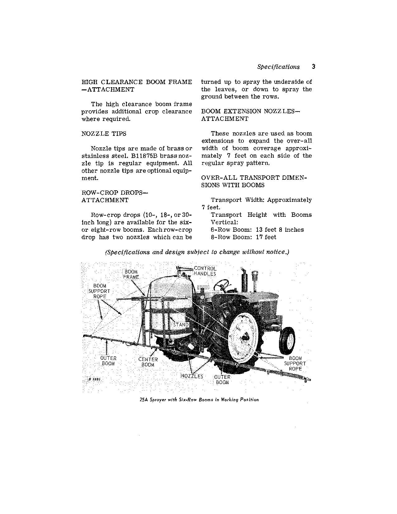 JOHN DEERE 25A SPRAYER OPERATORS MANUAL #1