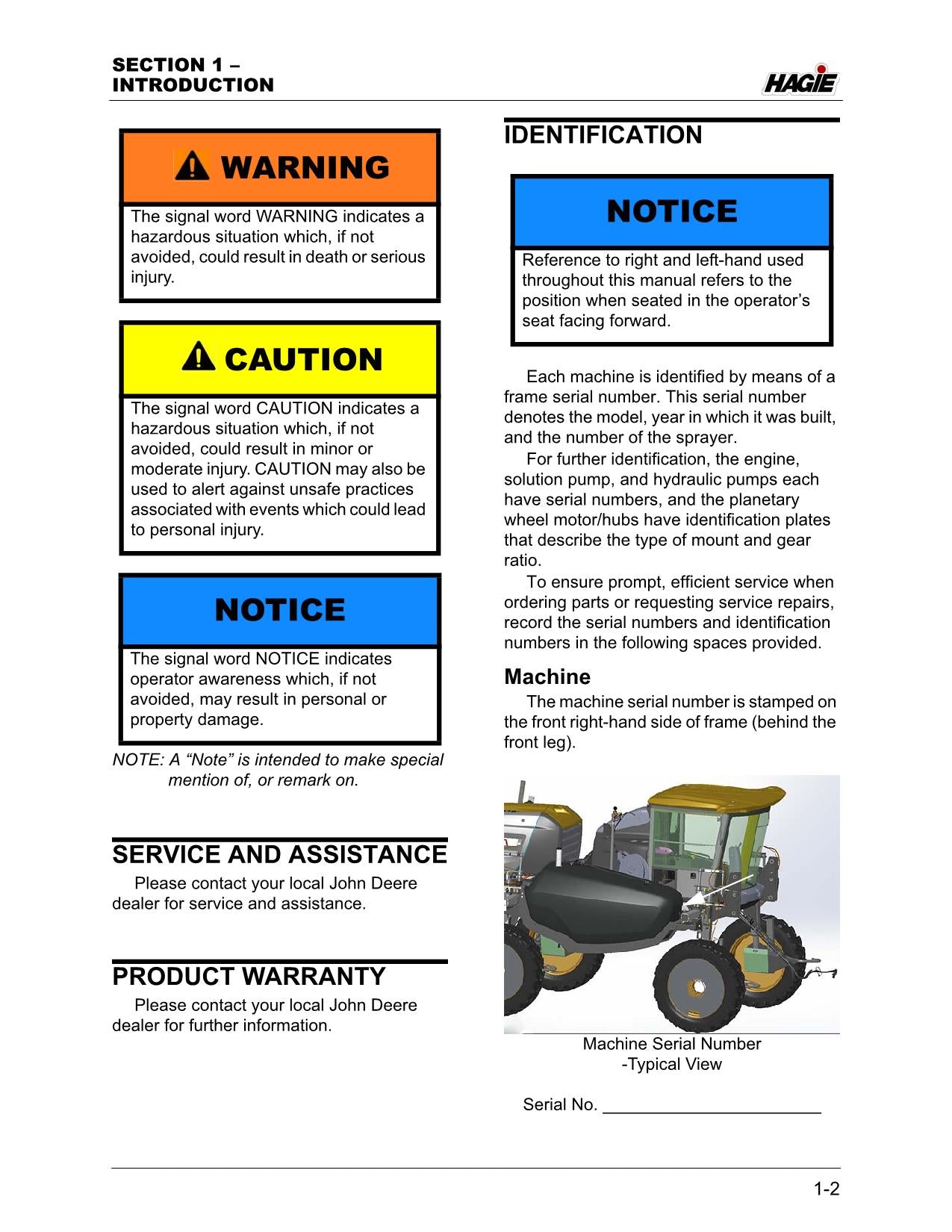 JOHN DEERE DTS10 SPRAYER OPERATORS MANUAL #2