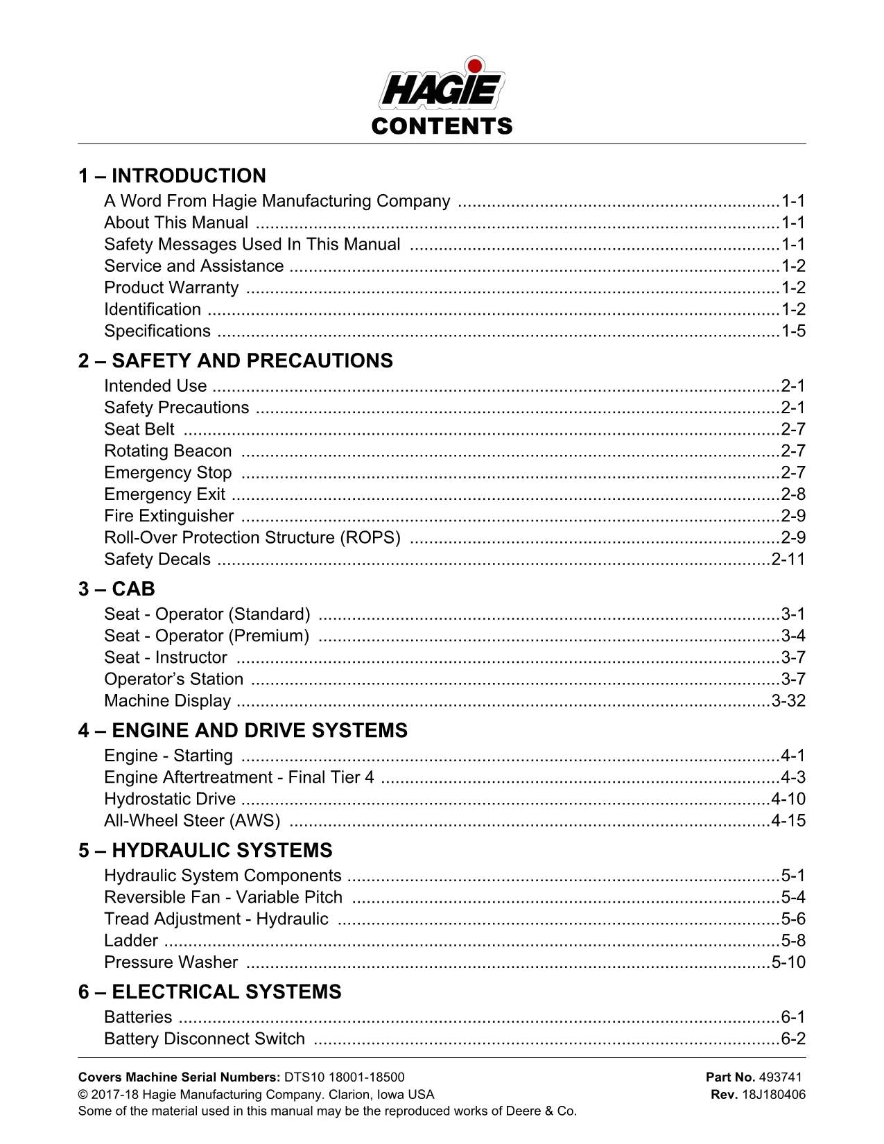 JOHN DEERE DTS10 SPRAYER OPERATORS MANUAL #2