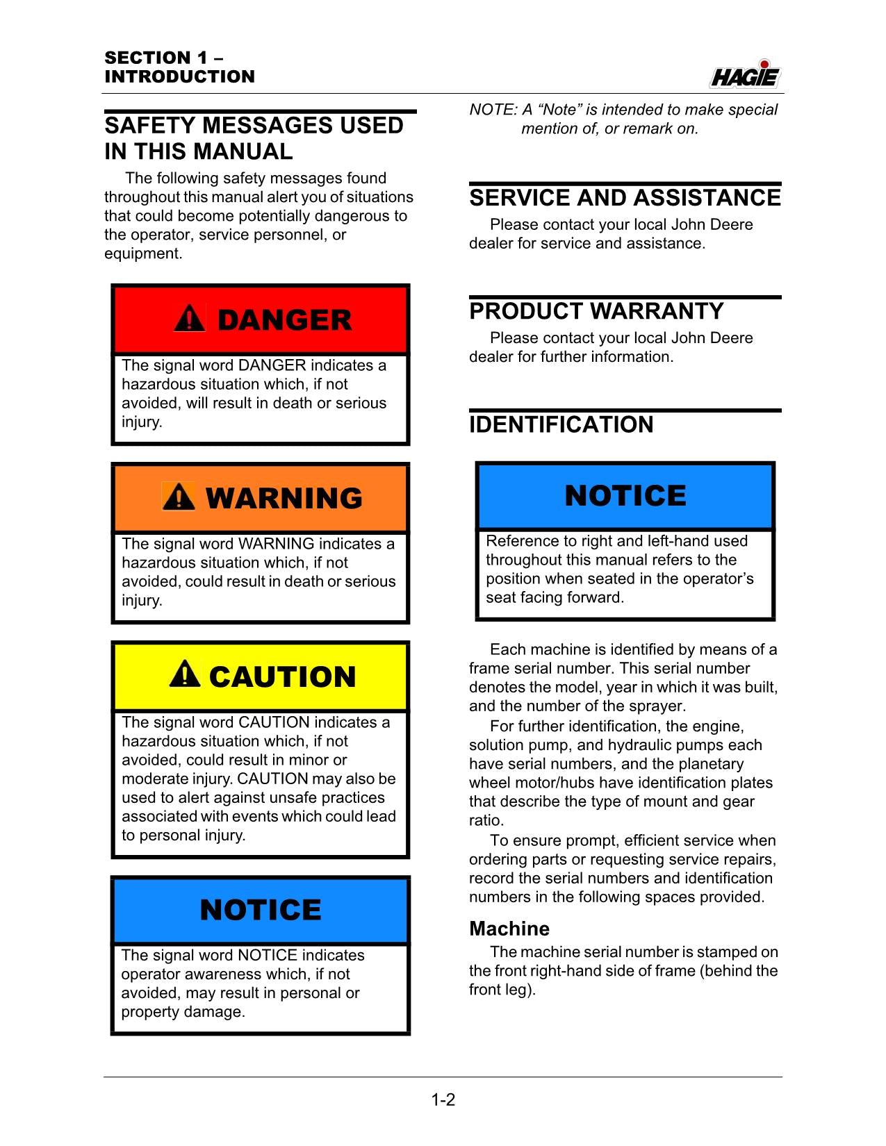 JOHN DEERE DTS10 SPRAYER OPERATORS MANUAL #3