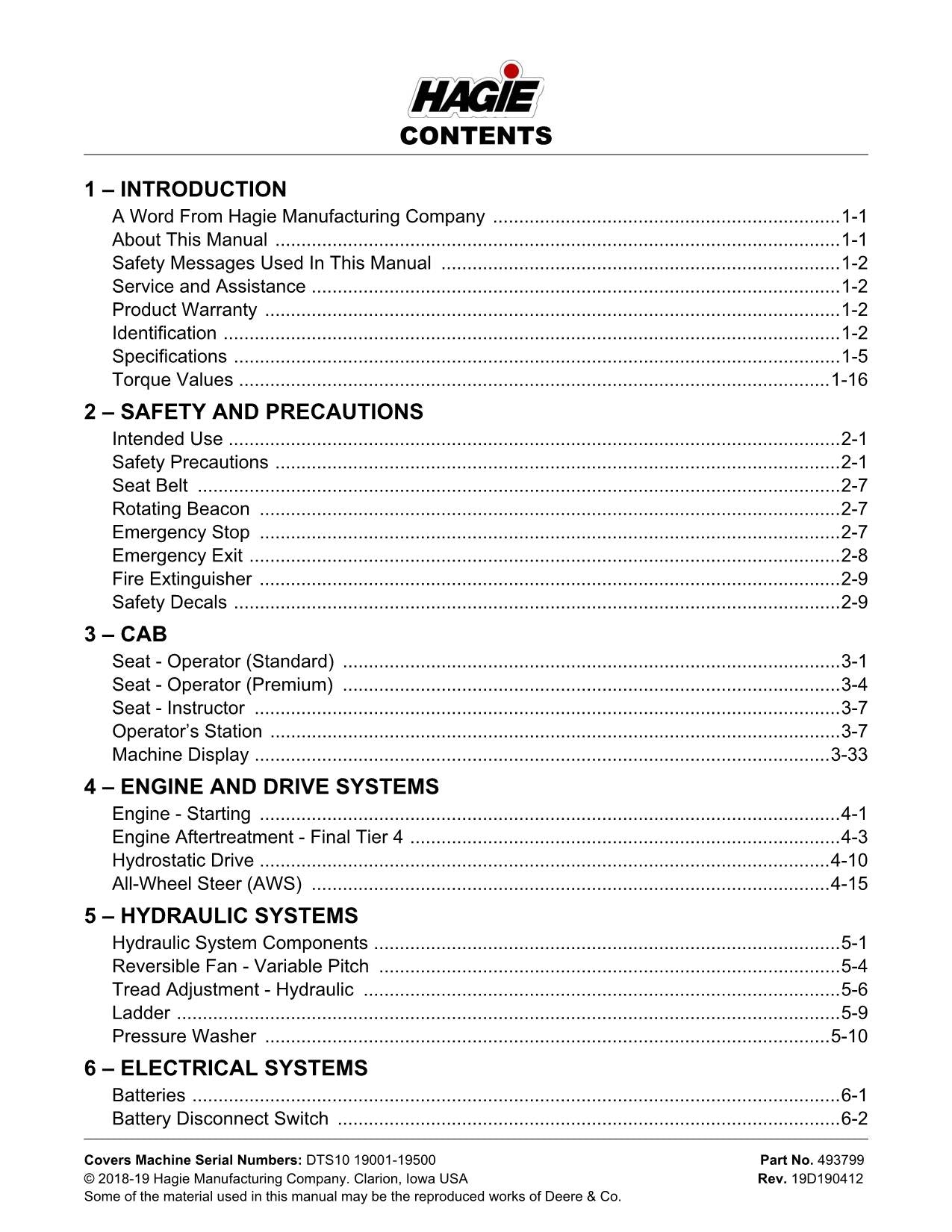 JOHN DEERE DTS10 SPRAYER OPERATORS MANUAL #3