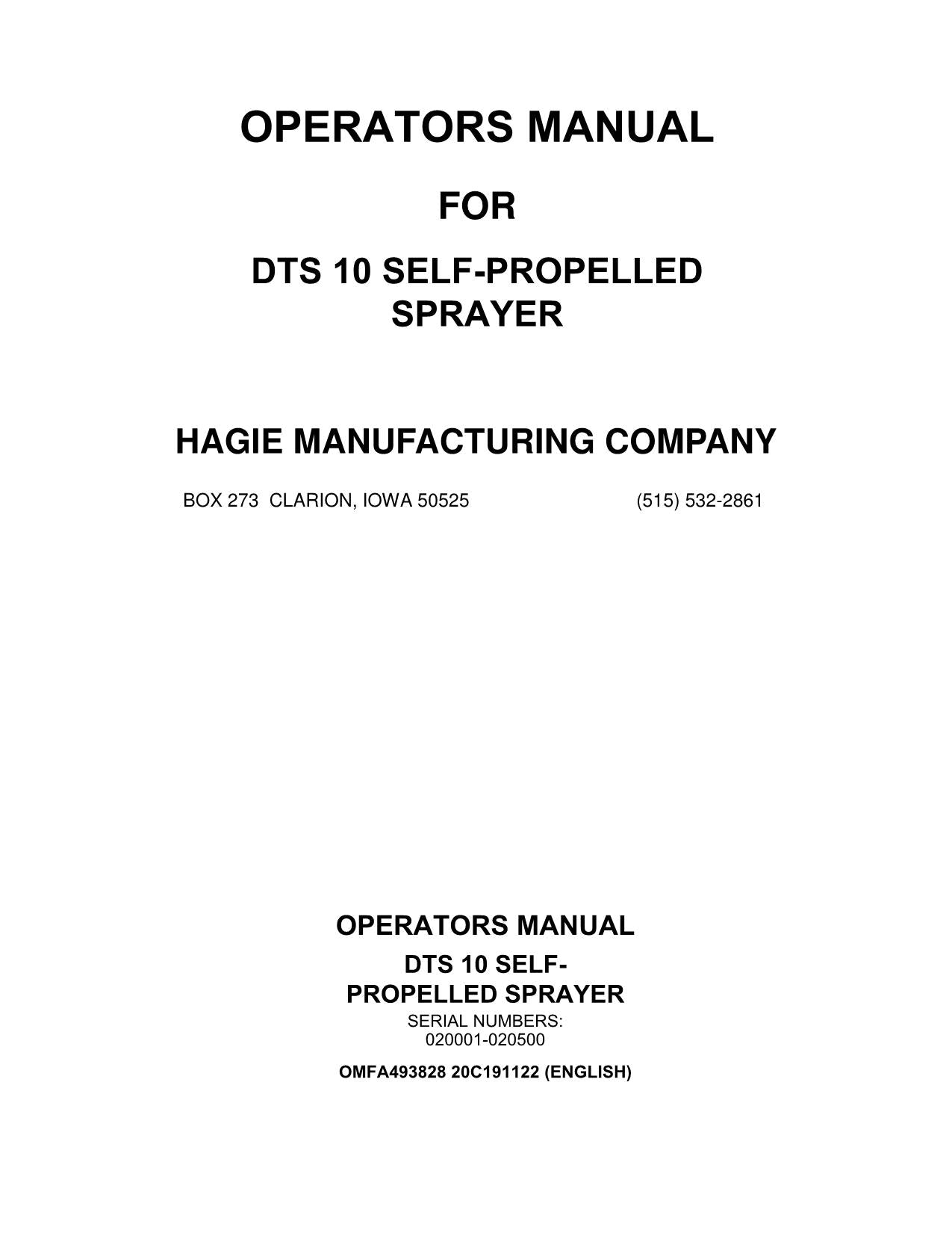 JOHN DEERE DTS10 SPRAYER OPERATORS MANUAL #4