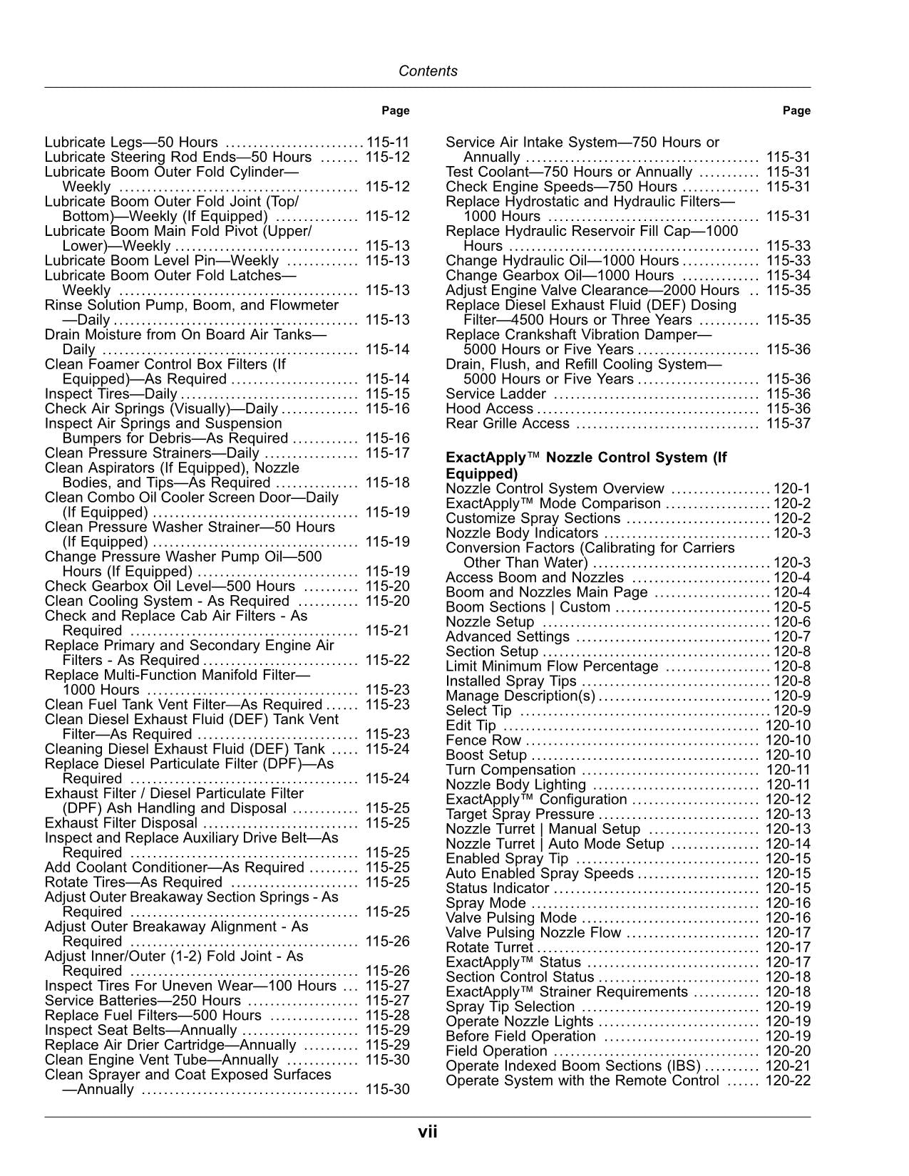 JOHN DEERE STS12  STS16  STS20 SPRAYER OPERATORS MANUAL #3