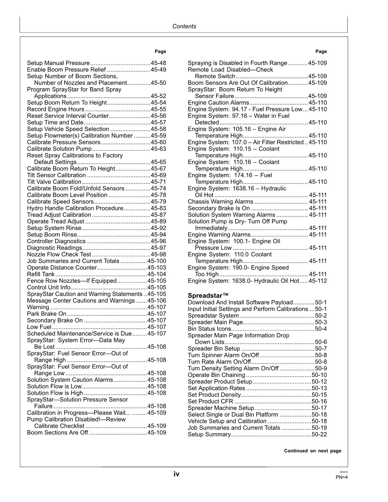 JOHN DEERE R4045 R4030 R4038 SPRAYER OPERATORS MANUAL