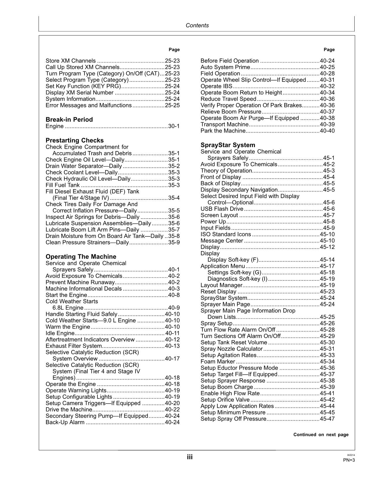 JOHN DEERE R4045 R4030 R4038 SPRAYER OPERATORS MANUAL