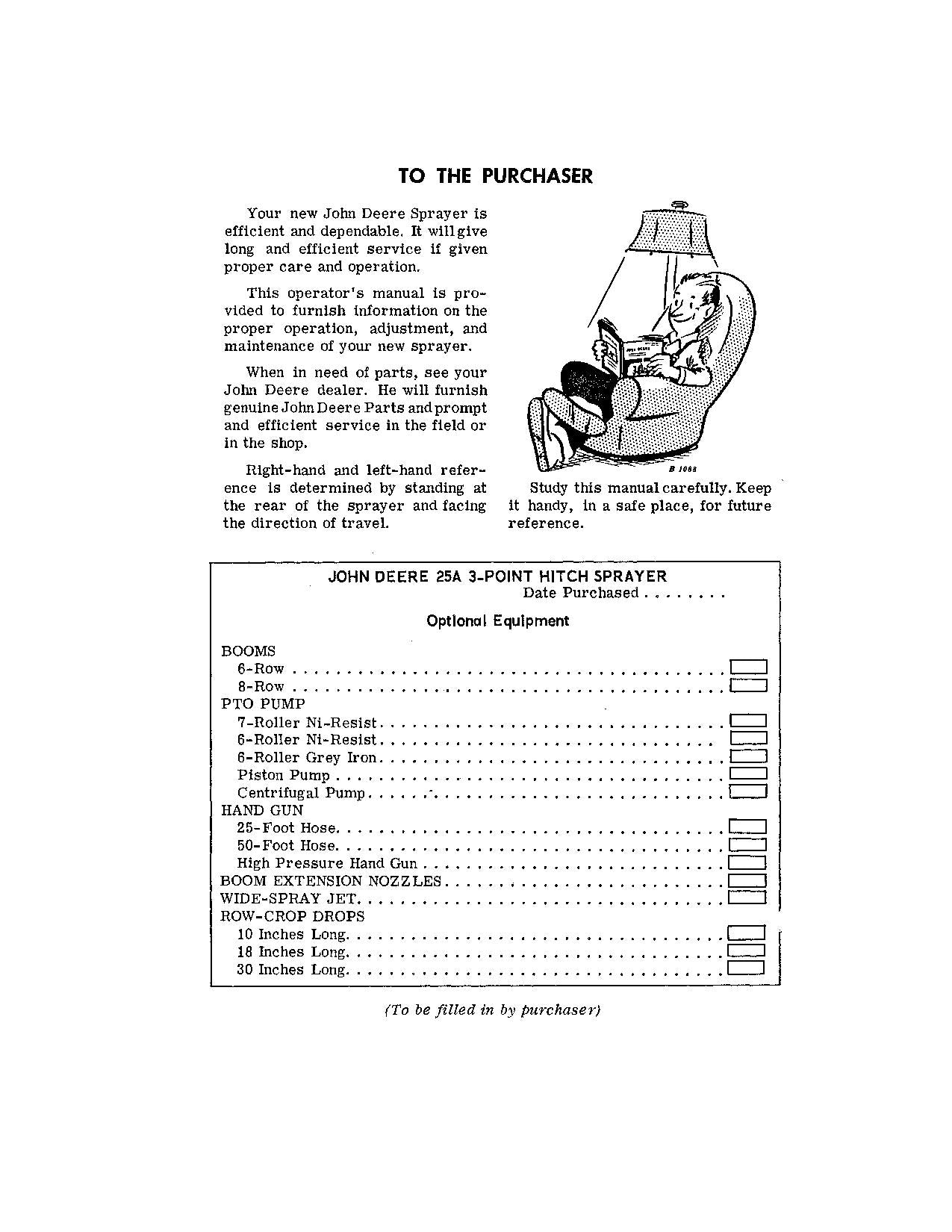 JOHN DEERE 25A SPRAYER OPERATORS MANUAL #2