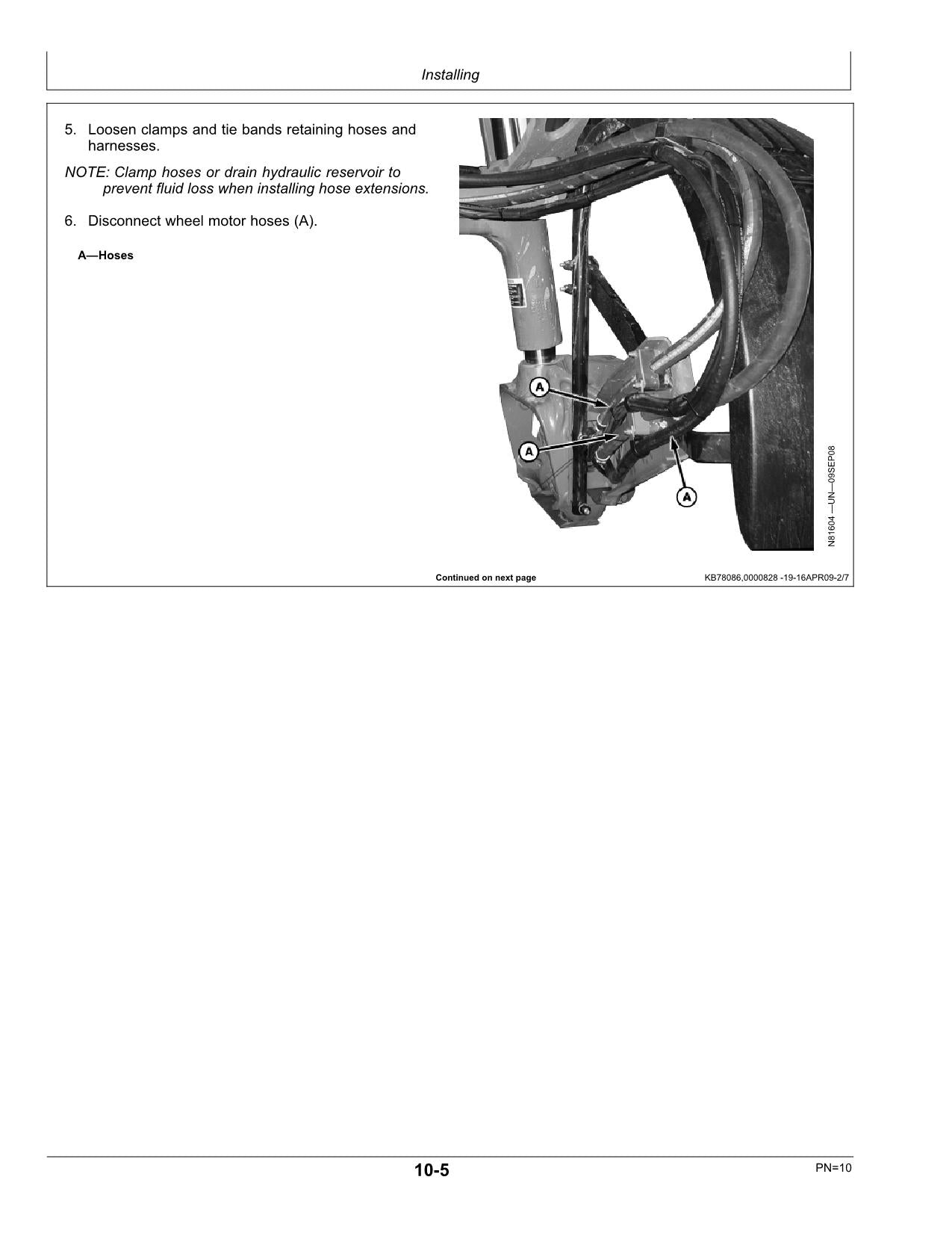 JOHN DEERE 4830 SPRÜHGERÄT HIGH Clearance Kit BEDIENUNGSANLEITUNG #2