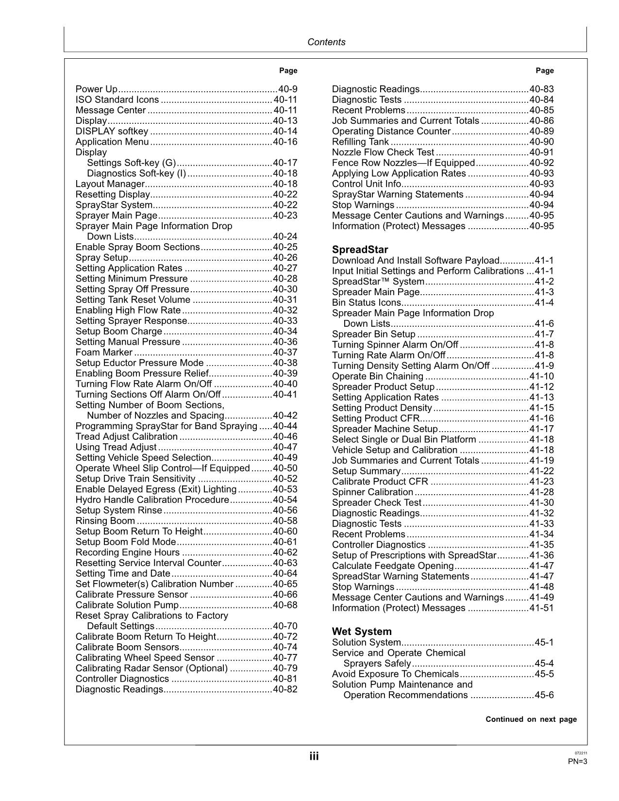 MANUEL D'UTILISATION DU PULVÉRISATEUR JOHN DEERE 4940 000101-023000