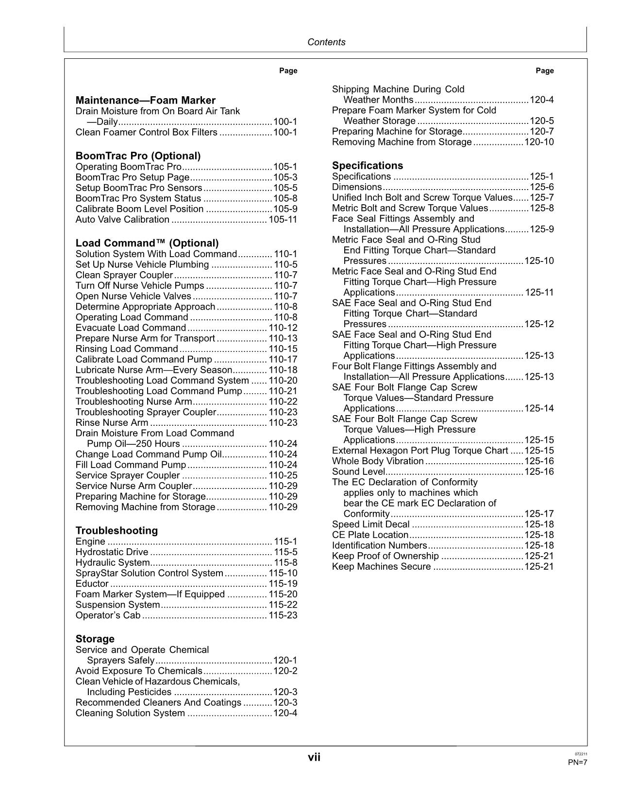 JOHN DEERE 4940 SPRAYER OPERATORS MANUAL 000101-023000