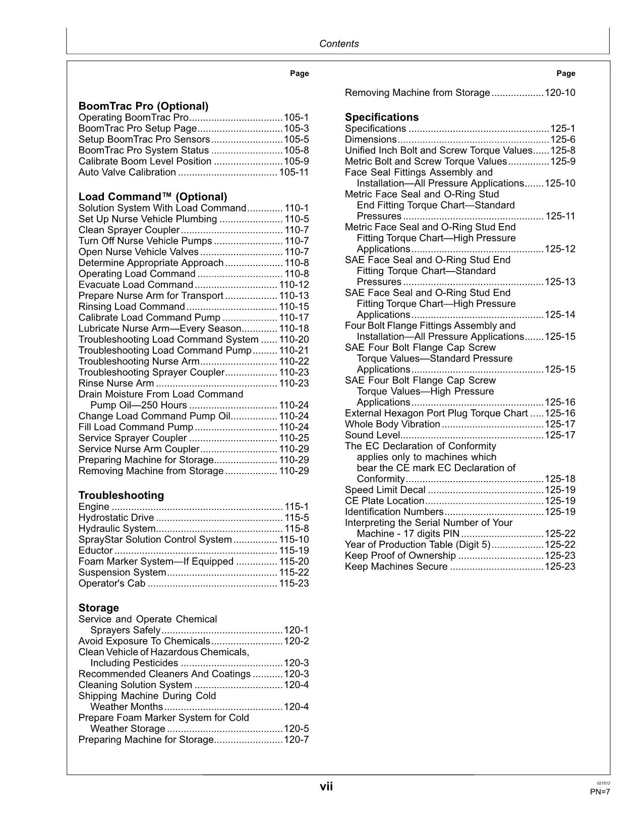 JOHN DEERE 4940 SPRAYER OPERATORS MANUAL #7