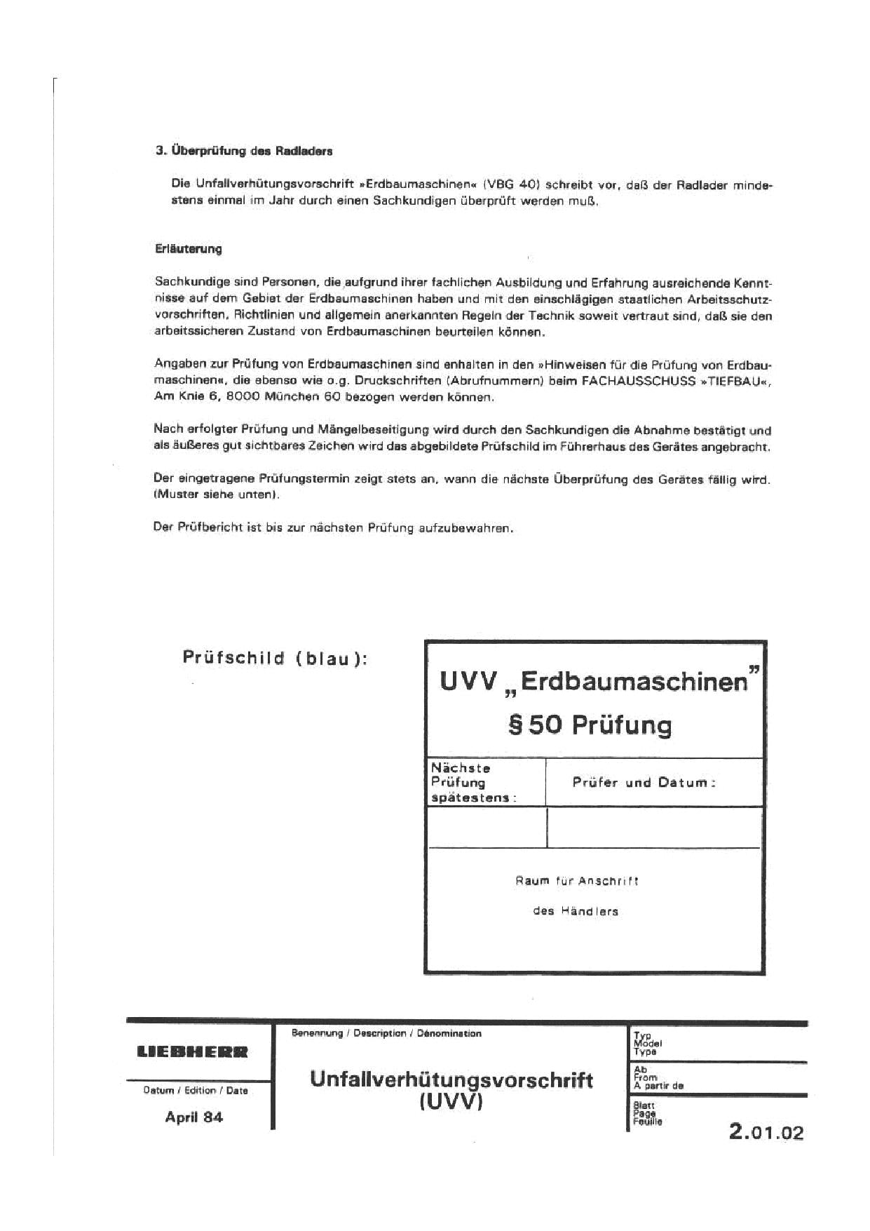 Liebherr L511 L521 L531 L541 Radlader Reparaturhandbuch Werkstatthandbuch