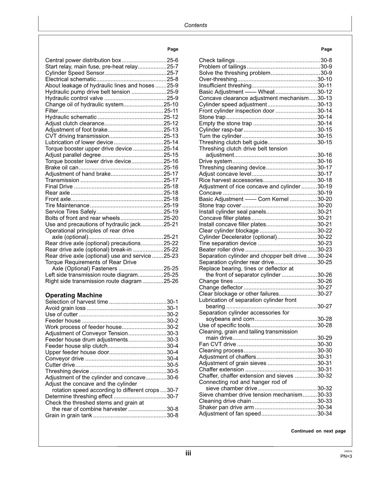 JOHN DEERE 4LZ-6 4LZ-7 C100 MÄHDRESCHER-BETRIEBSHANDBUCH