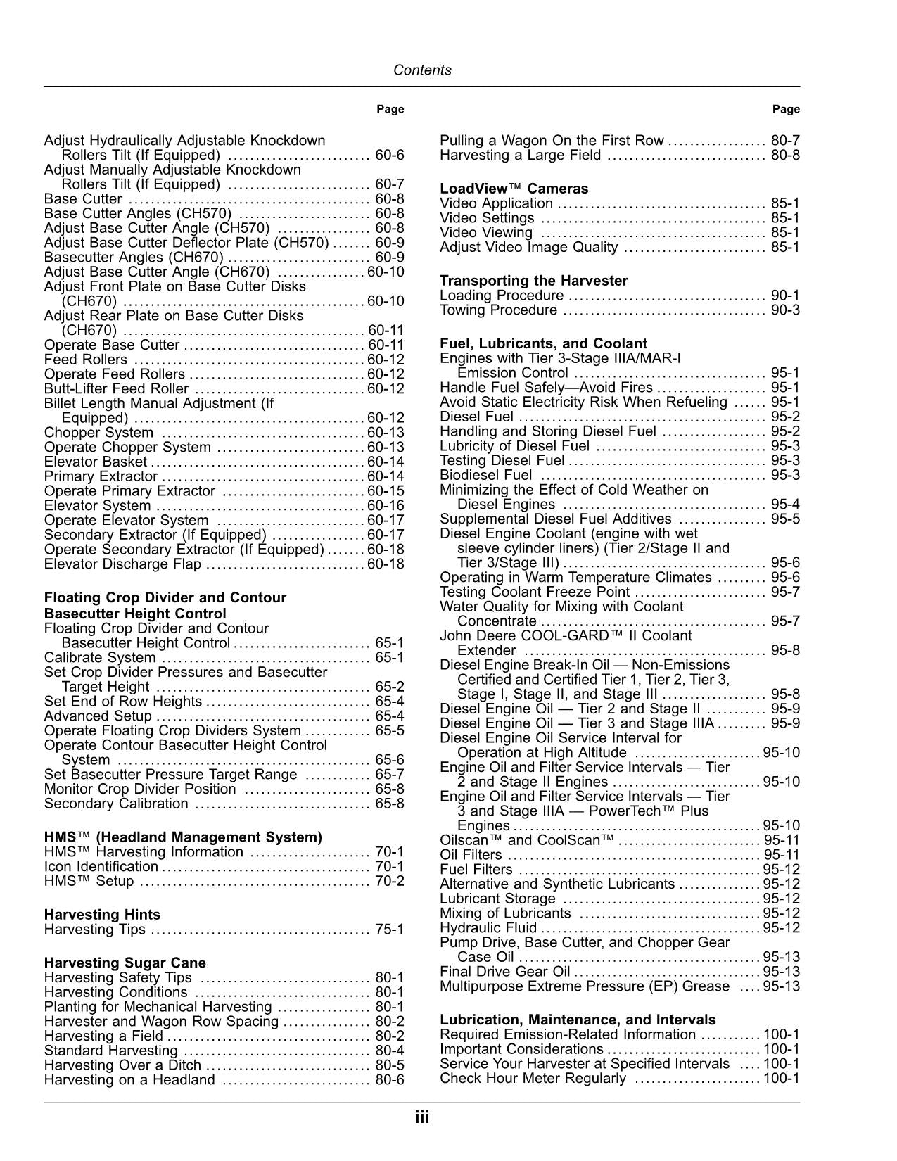 JOHN DEERE CH570 CH670 HARVESTER OPERATORS MANUAL #1