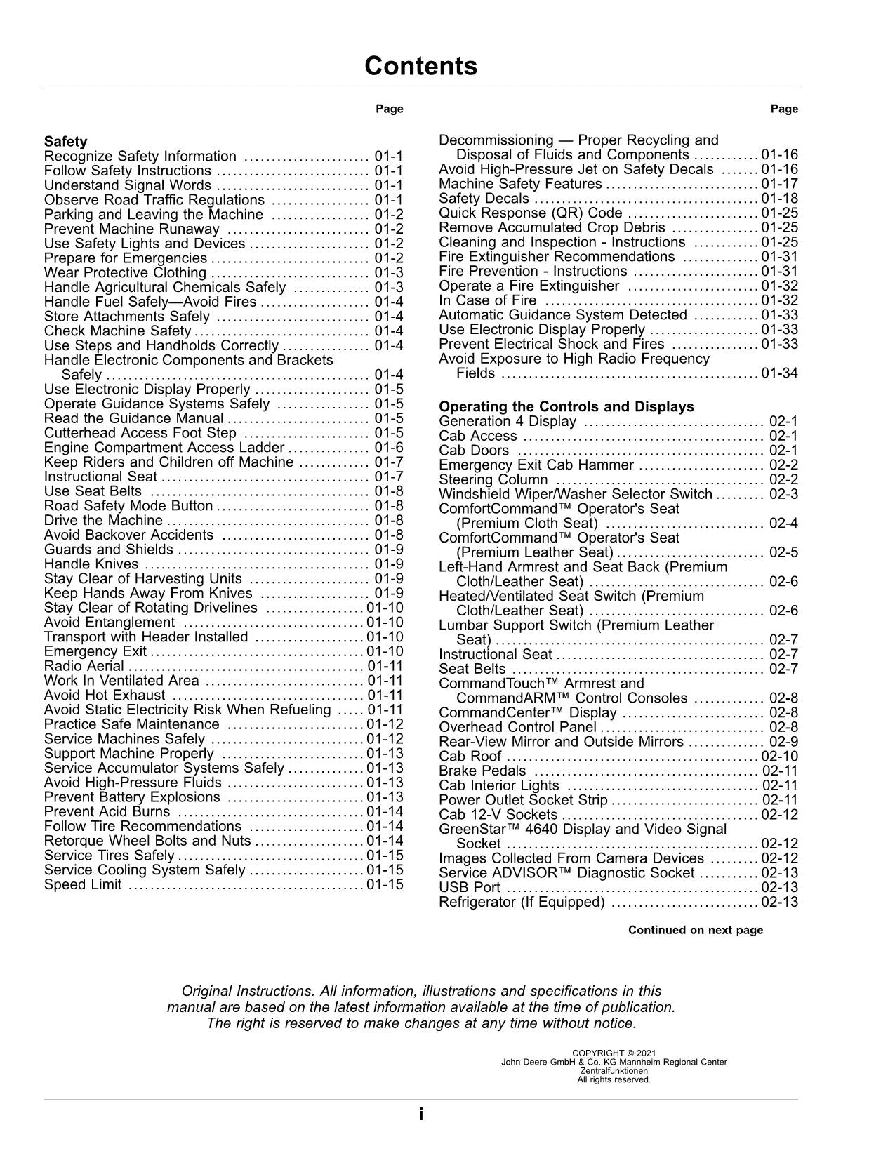 JOHN DEERE 9500 9600 9700 HARVESTER OPERATORS MANUAL #1