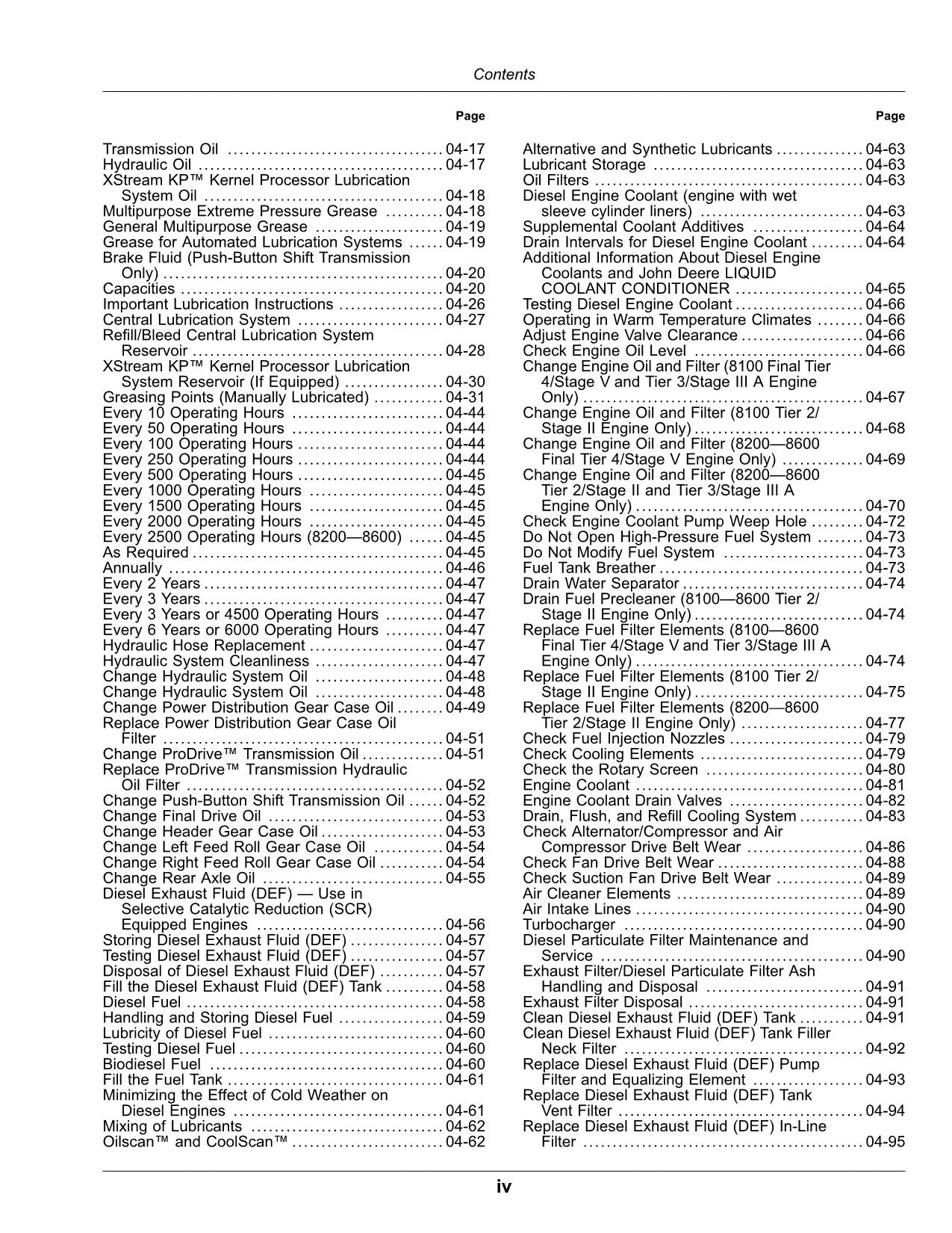 JOHN DEERE 8200 8300 8100 8600 8400 8500 HARVESTER OPERATORS MANUAL #2