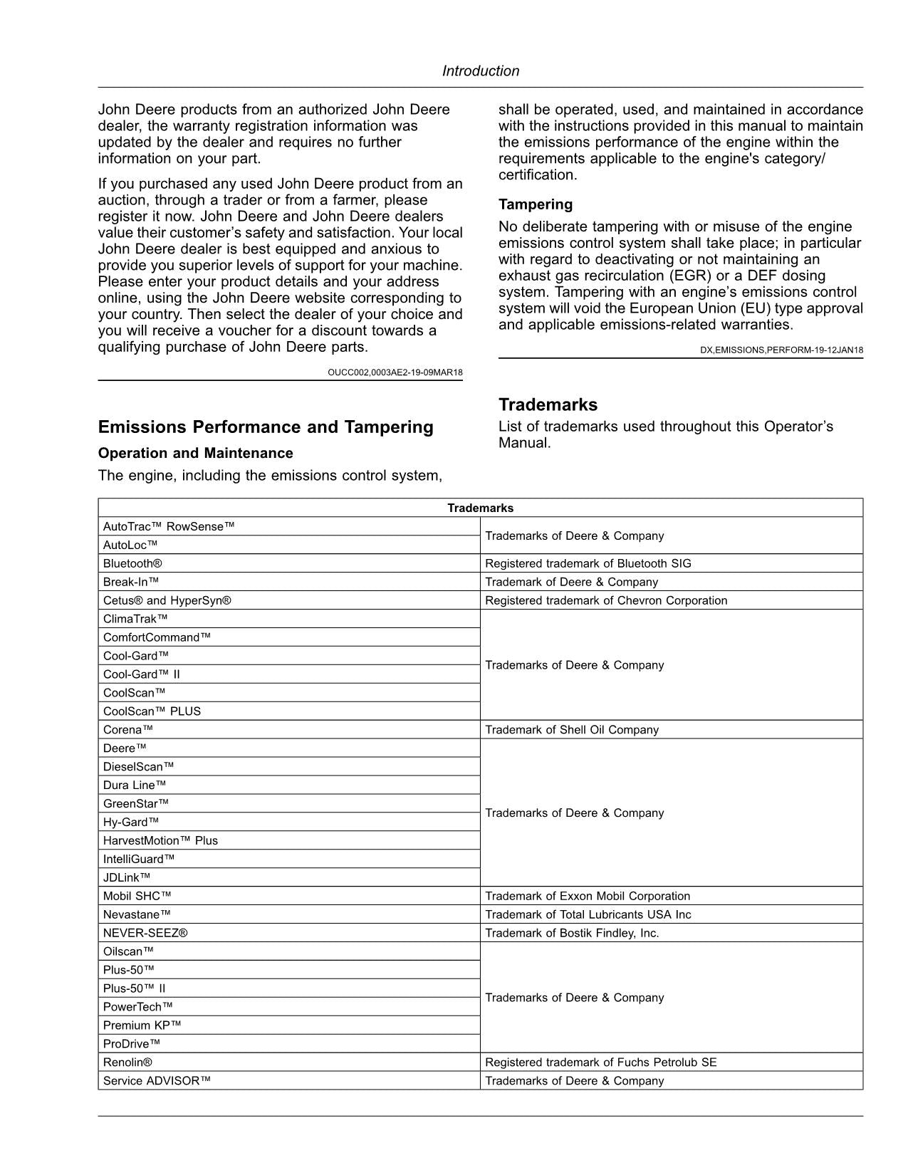 JOHN DEERE 9700 9500 9600 HARVESTER OPERATORS MANUAL