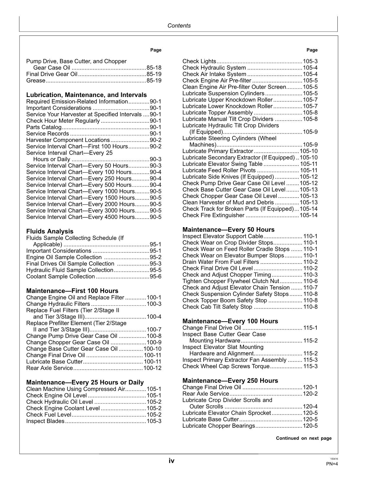 JOHN DEERE CH570 CH670 SUGAR CANE HARVESTER OPERATORS MANUAL