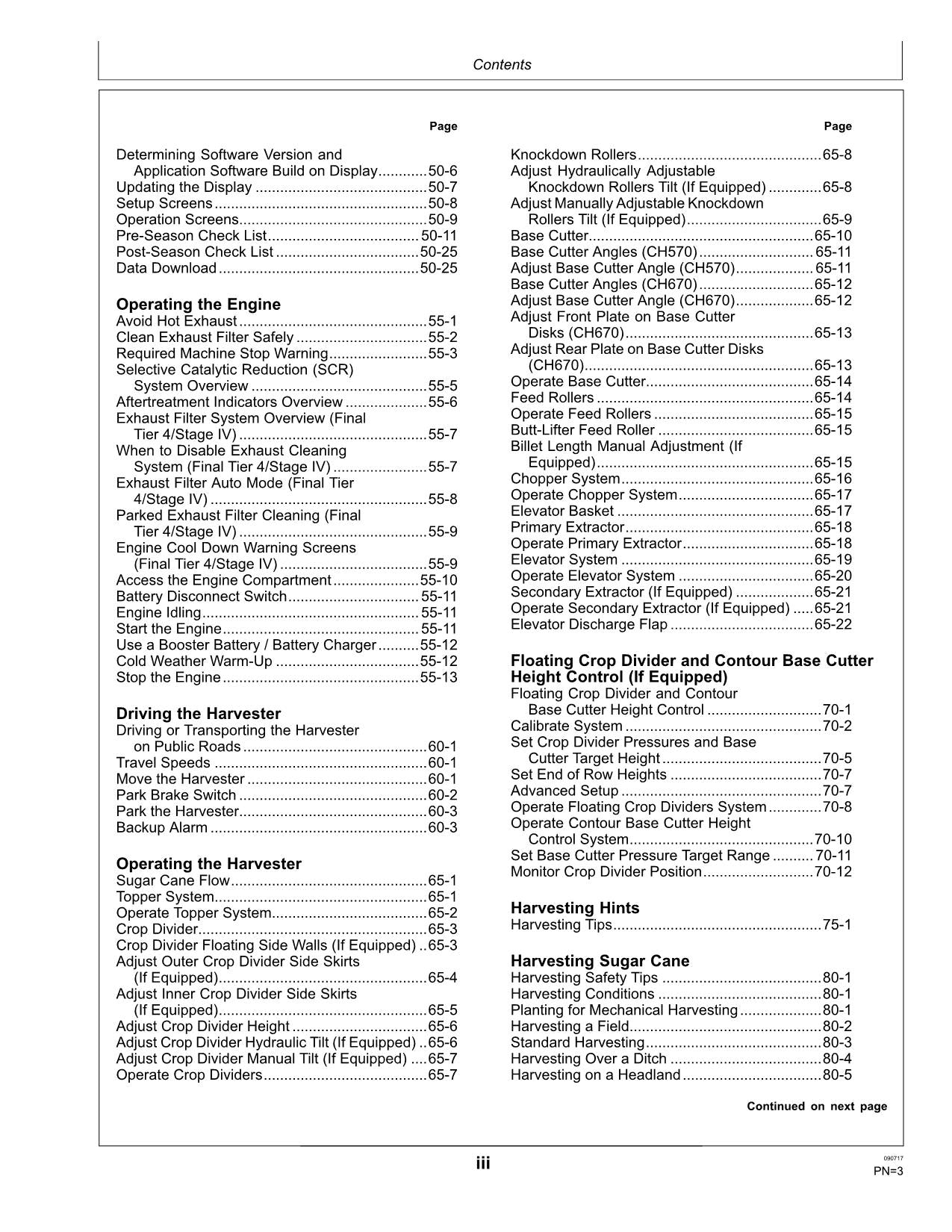 JOHN DEERE CH570 CH670 HARVESTER OPERATORS MANUAL #6