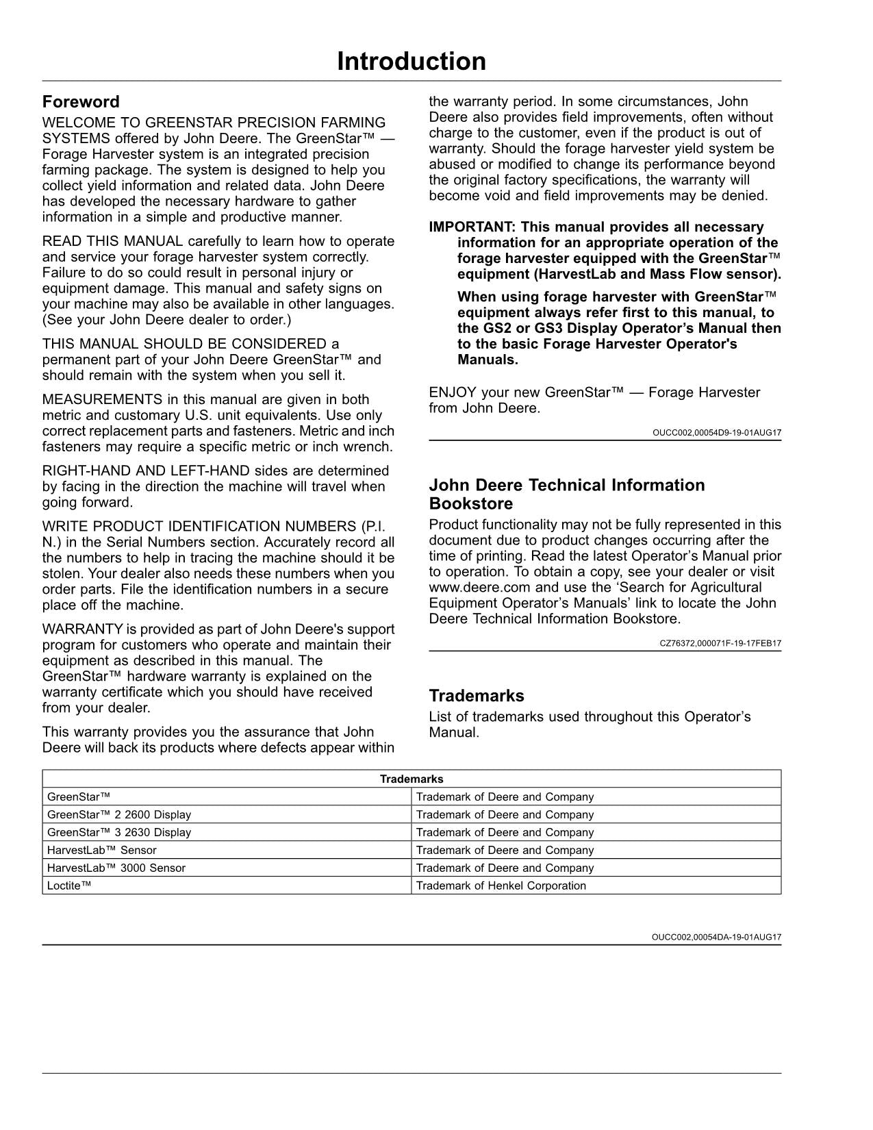 JOHN DEERE AMS GREENSTAR HARVESTER OPERATORS MANUAL