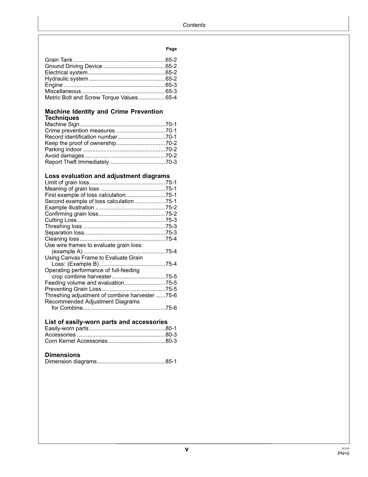 JOHN DEERE 4LZ-7 C110 COMBINE OPERATOR MANUAL