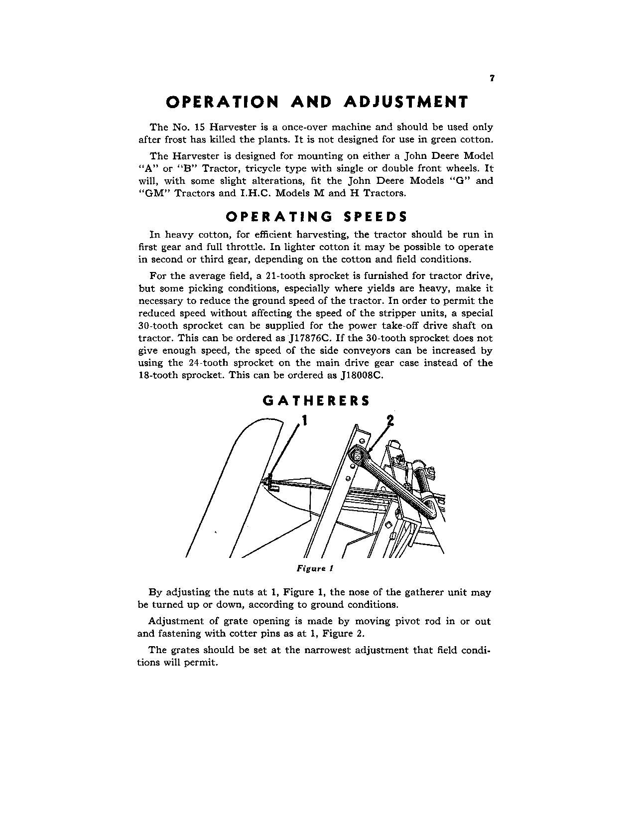 JOHN DEERE 15 HARVESTER OPERATORS MANUAL