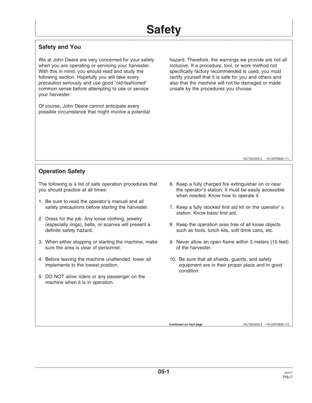 JOHN DEERE 3510 HARVESTER OPERATORS MANUAL #1