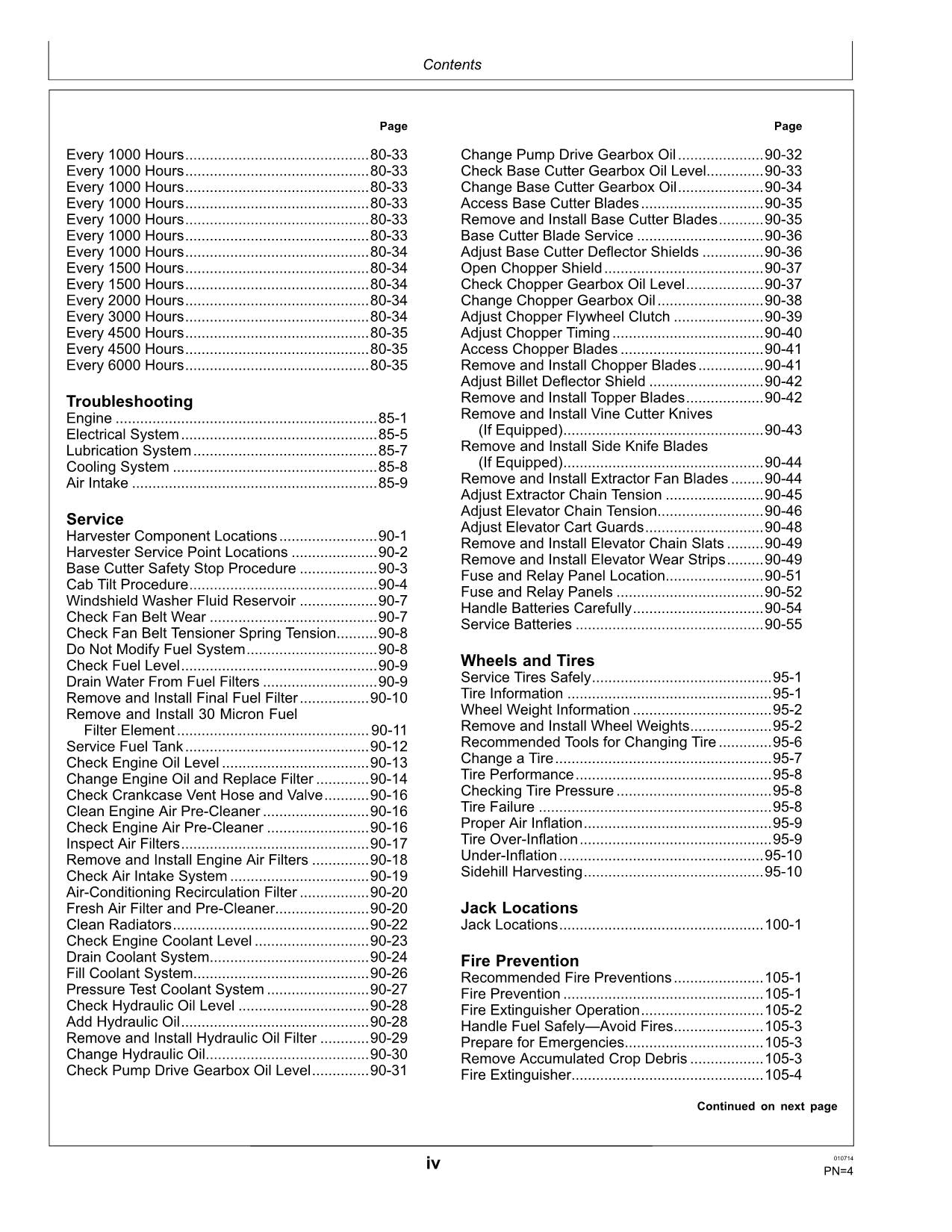 JOHN DEERE CH330 HARVESTER OPERATORS MANUAL #2