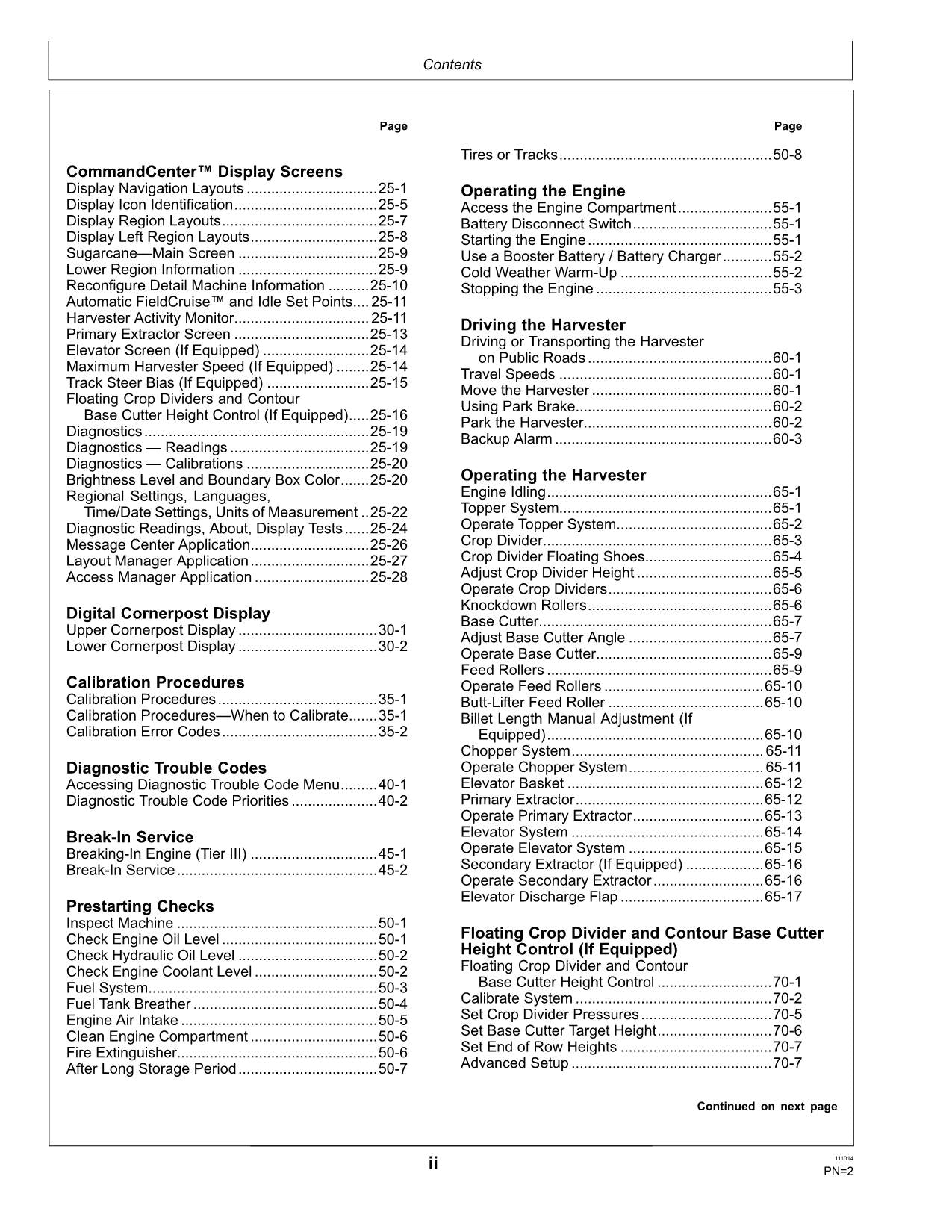 JOHN DEERE 3520 HARVESTER OPERATORS MANUAL