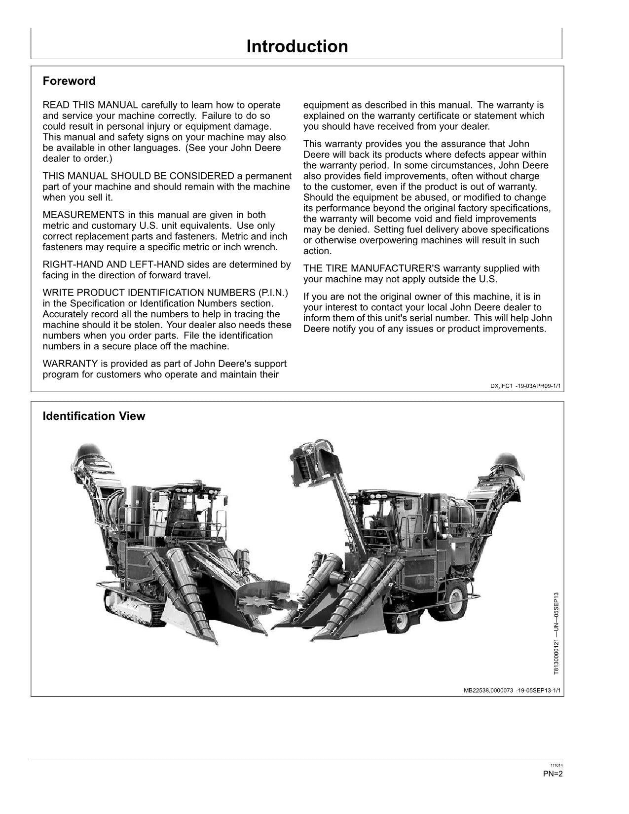 JOHN DEERE 3520 HARVESTER OPERATORS MANUAL