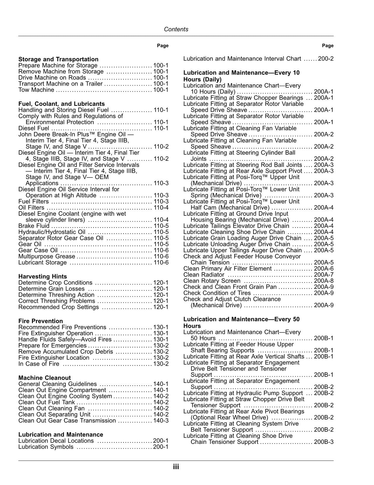 JOHN DEERE R2 300 HARVESTER OPERATORS MANUAL