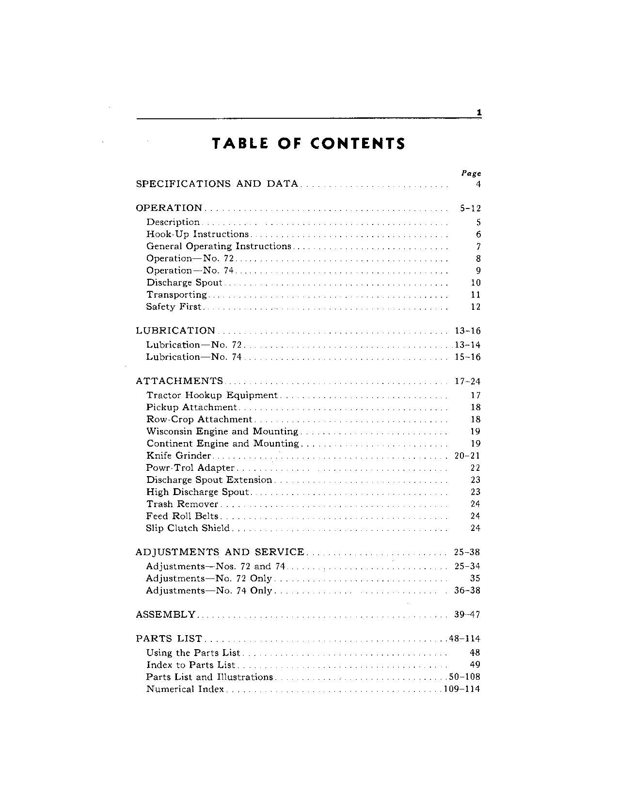 JOHN DEERE 72 74 HARVESTER OPERATORS MANUAL