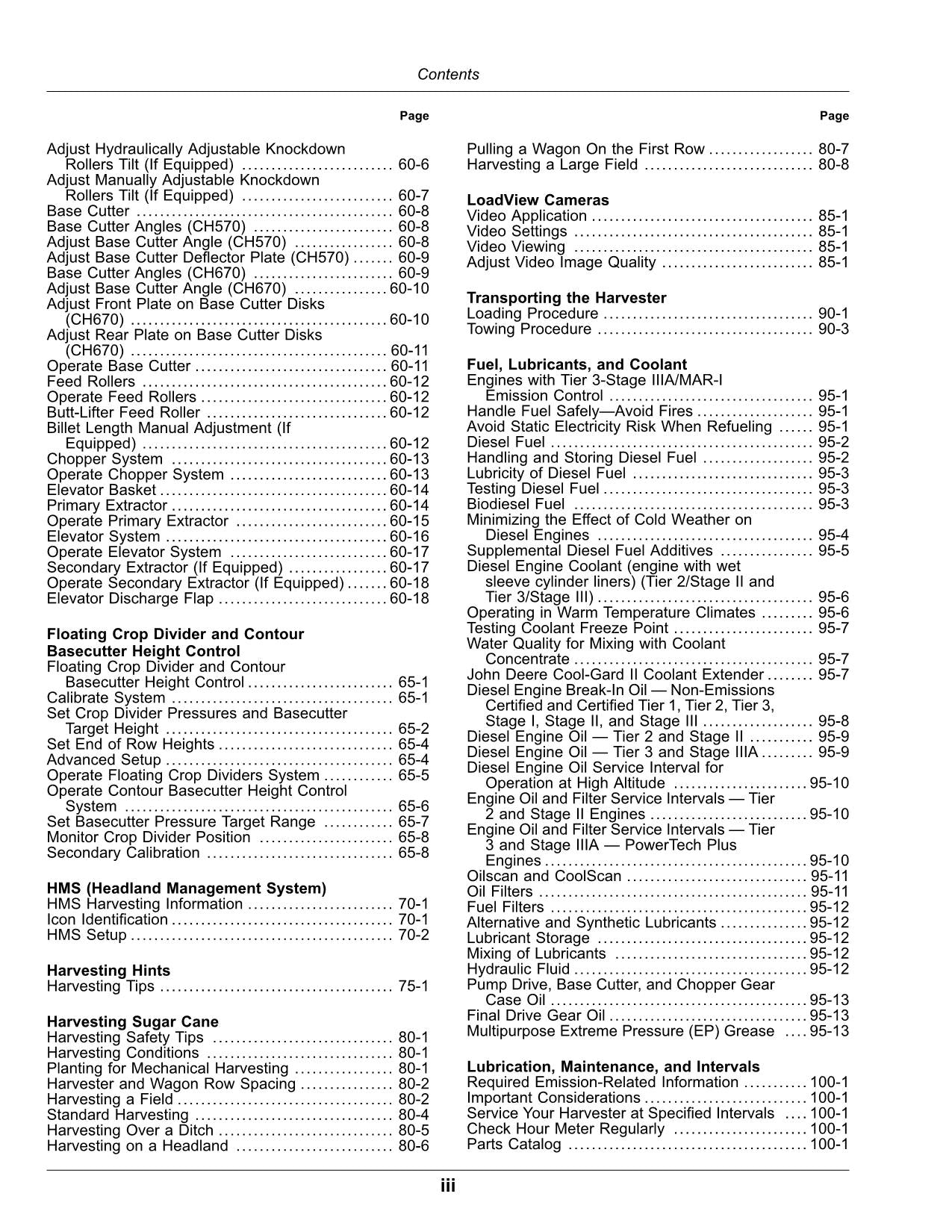 JOHN DEERE CH570 CH670 HARVESTER OPERATORS MANUAL #20